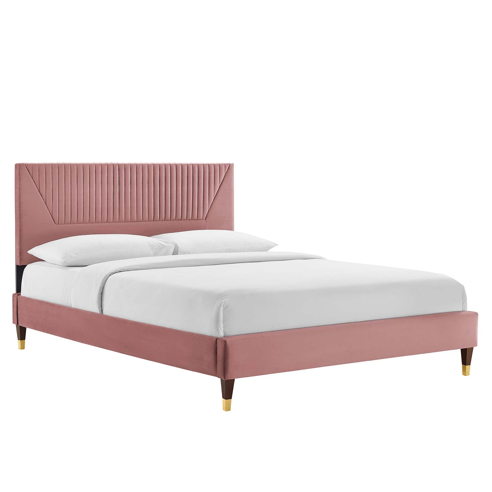 Yasmine Channel Tufted Performance Velvet Twin Platform Bed By Modway - MOD-6984 | Beds | Modishstore - 9