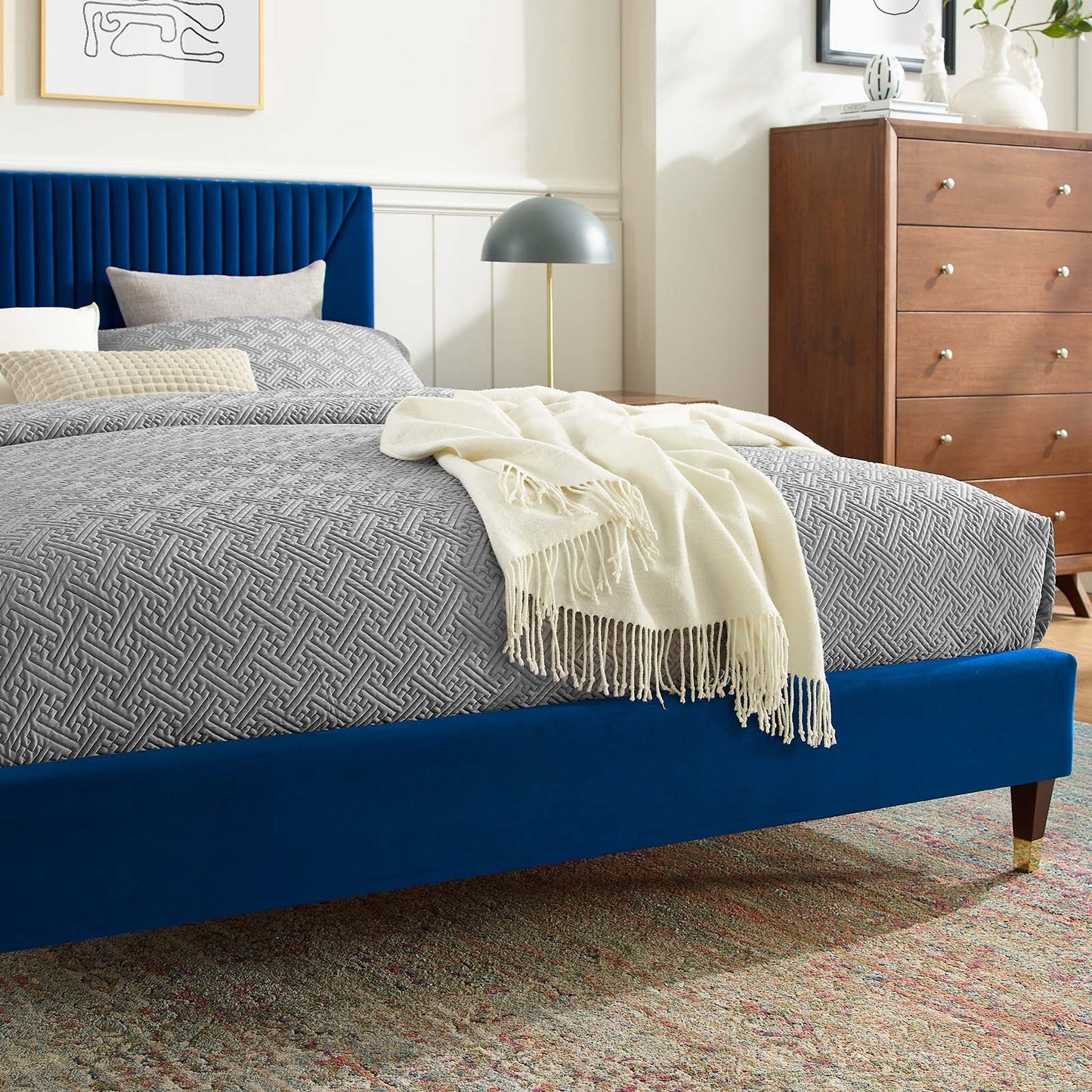 Yasmine Channel Tufted Performance Velvet Twin Platform Bed By Modway - MOD-6984 | Beds | Modishstore - 23