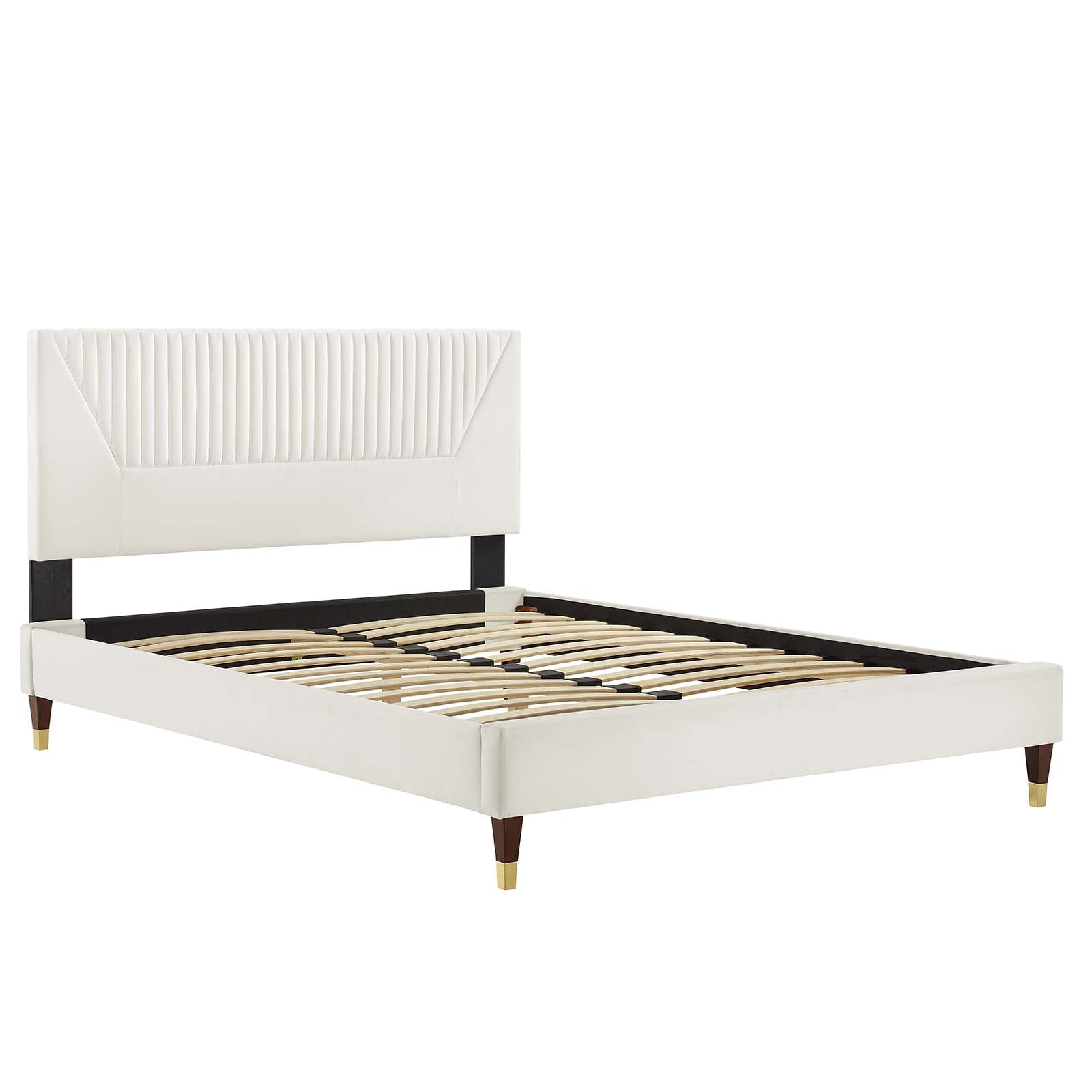 Yasmine Channel Tufted Performance Velvet Twin Platform Bed By Modway - MOD-6984 | Beds | Modishstore - 28