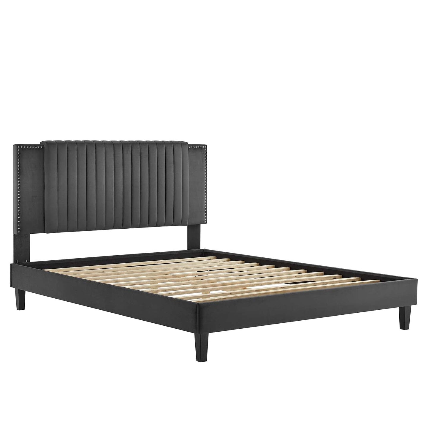 Zahra Channel Tufted Performance Velvet Twin Platform Bed By Modway - MOD-6986 | Beds | Modishstore - 5