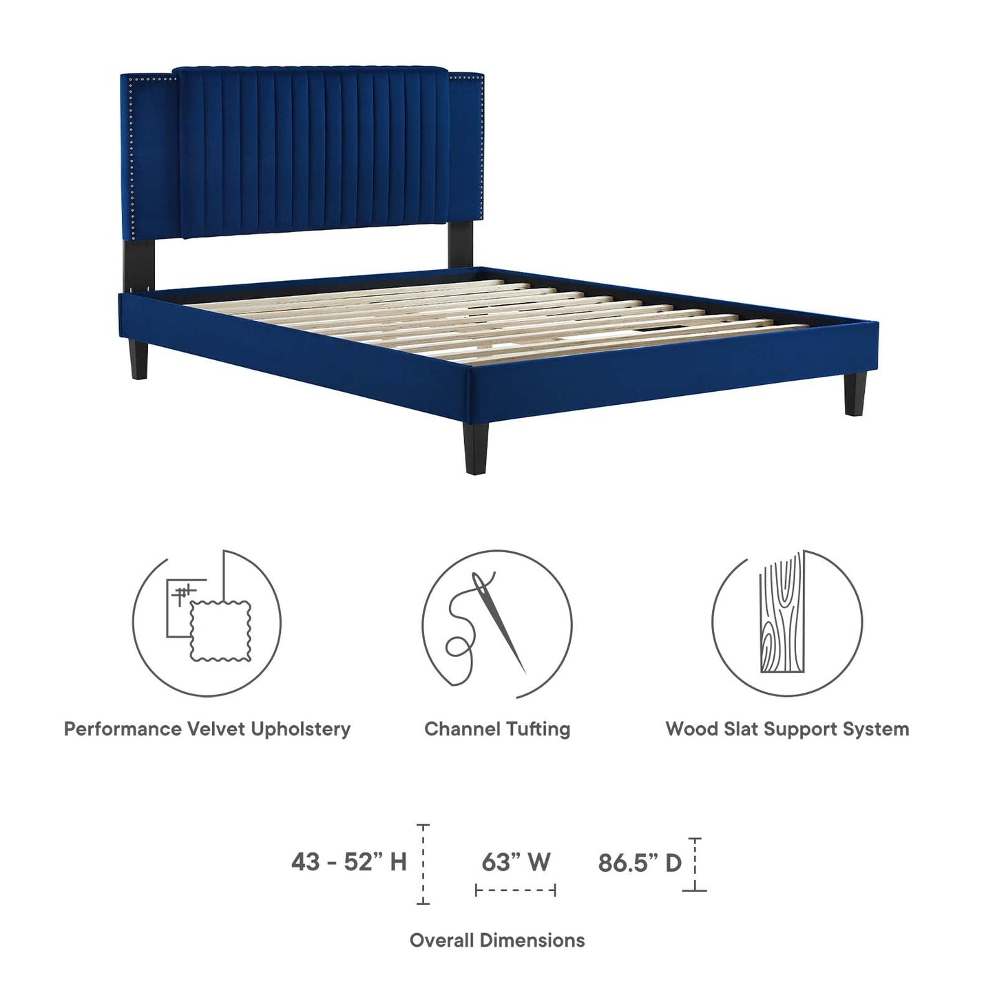 Zahra Channel Tufted Performance Velvet Twin Platform Bed By Modway - MOD-6986 | Beds | Modishstore - 22