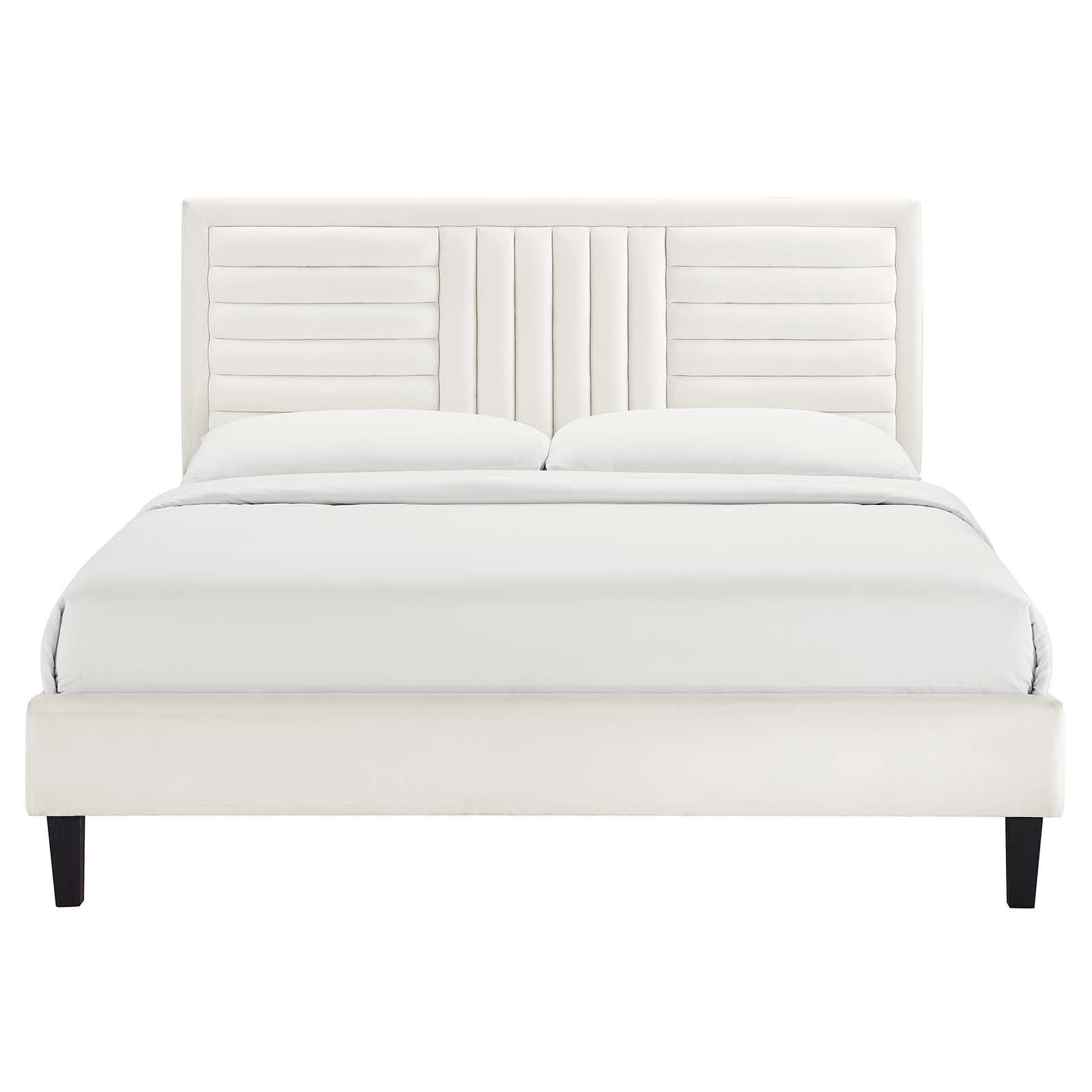 Sofia Channel Tufted Performance Velvet Twin Platform Bed By Modway - MOD-6987 | Beds | Modishstore - 26