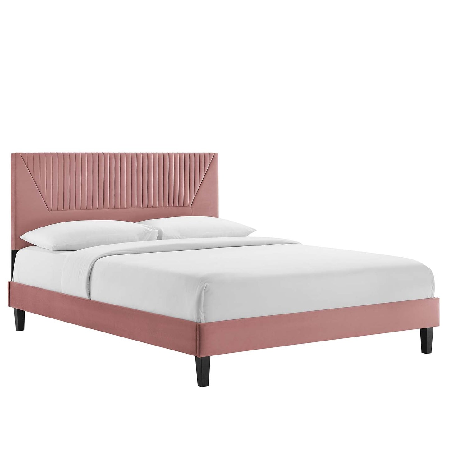 Yasmine Channel Tufted Performance Velvet Twin Platform Bed By Modway - MOD-6988 | Beds | Modishstore - 9