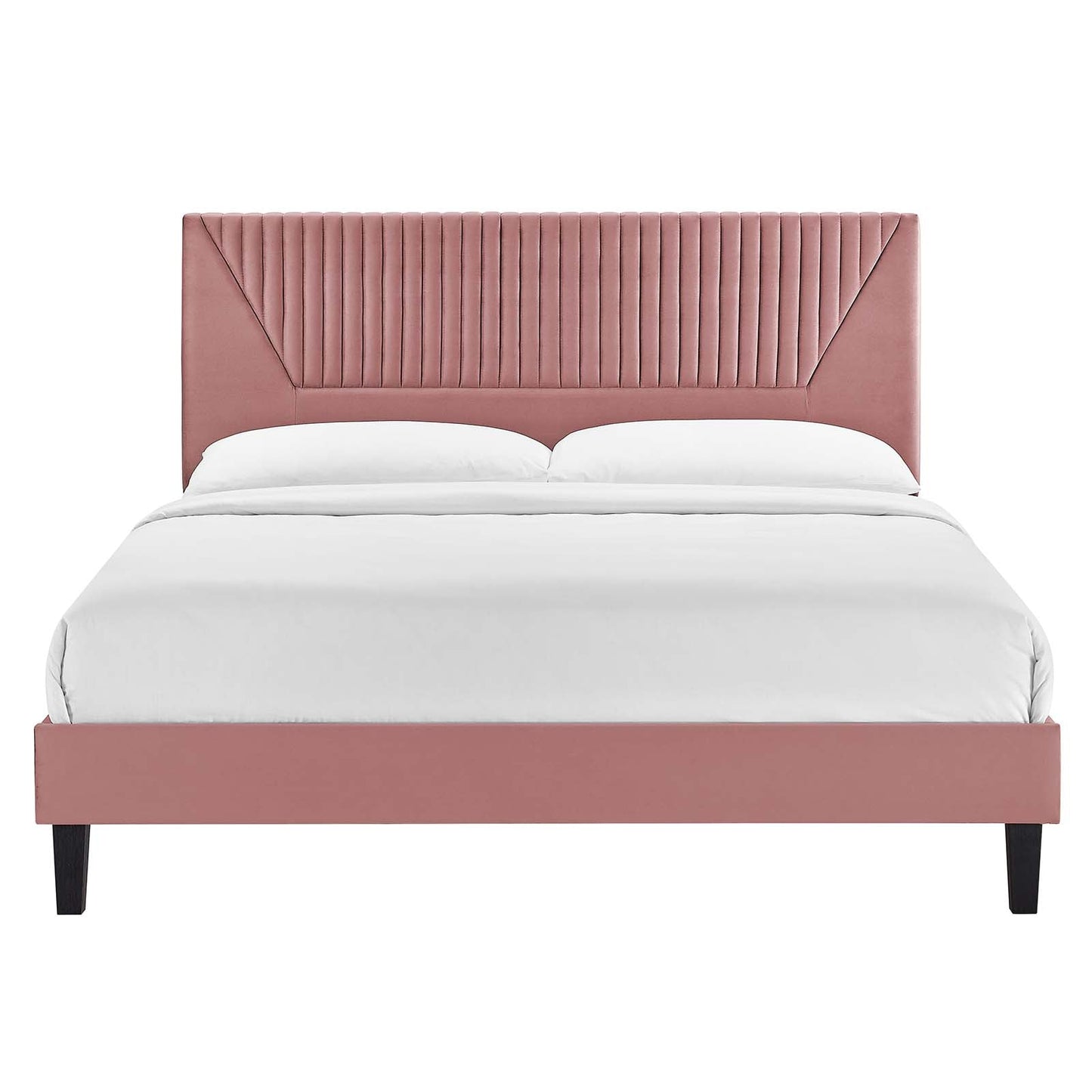 Yasmine Channel Tufted Performance Velvet Twin Platform Bed By Modway - MOD-6988 | Beds | Modishstore - 11