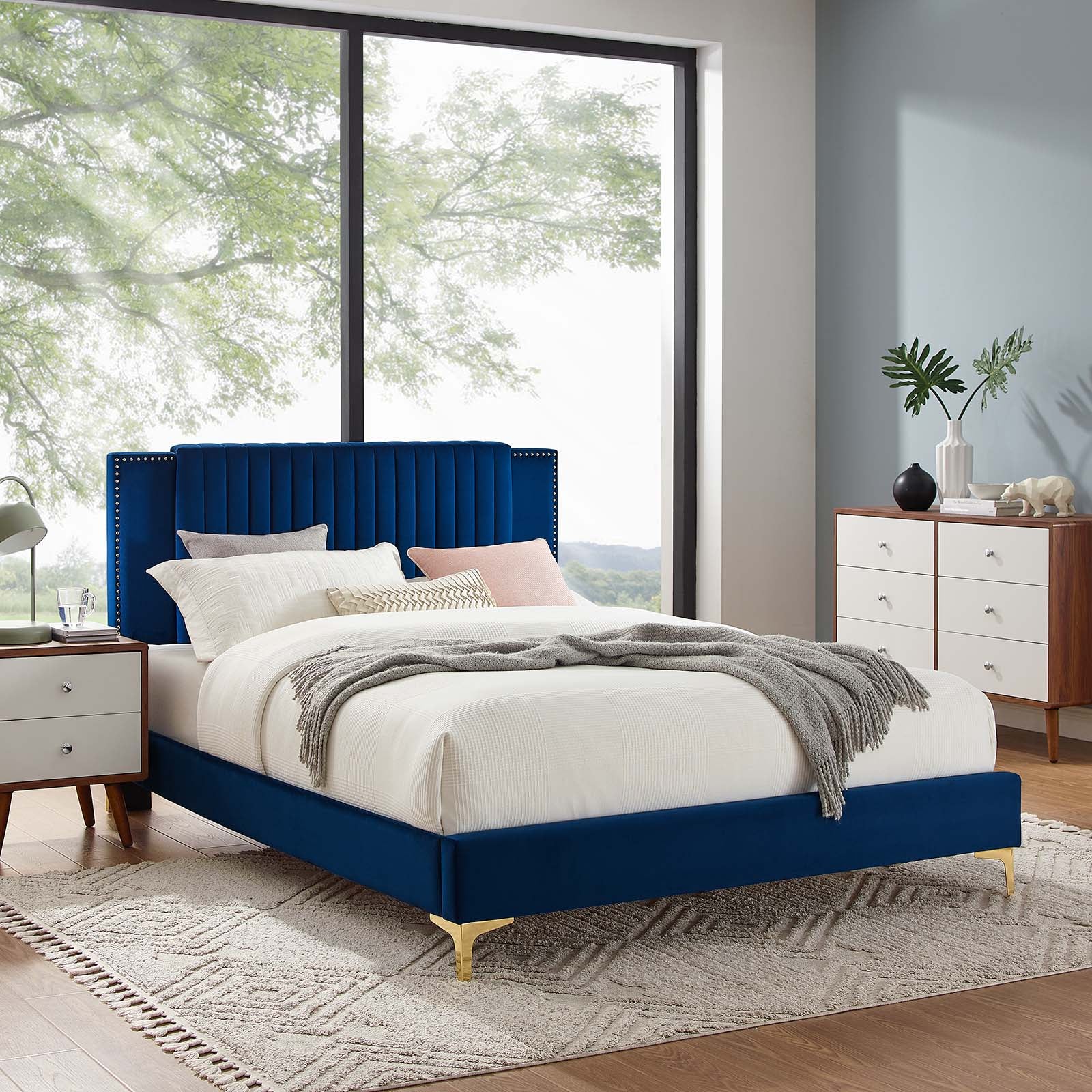 Zahra Channel Tufted Performance Velvet Twin Platform Bed By Modway - MOD-6990 | Beds | Modishstore - 24