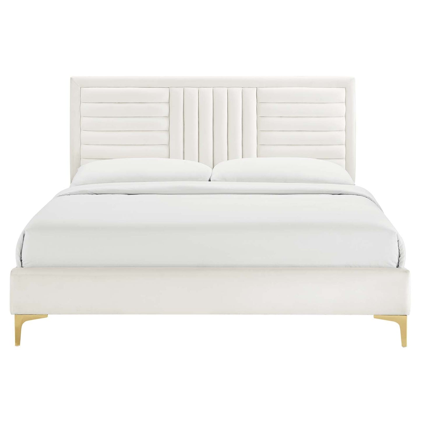 Sofia Channel Tufted Performance Velvet Twin Platform Bed By Modway - MOD-6991 | Beds | Modishstore - 27