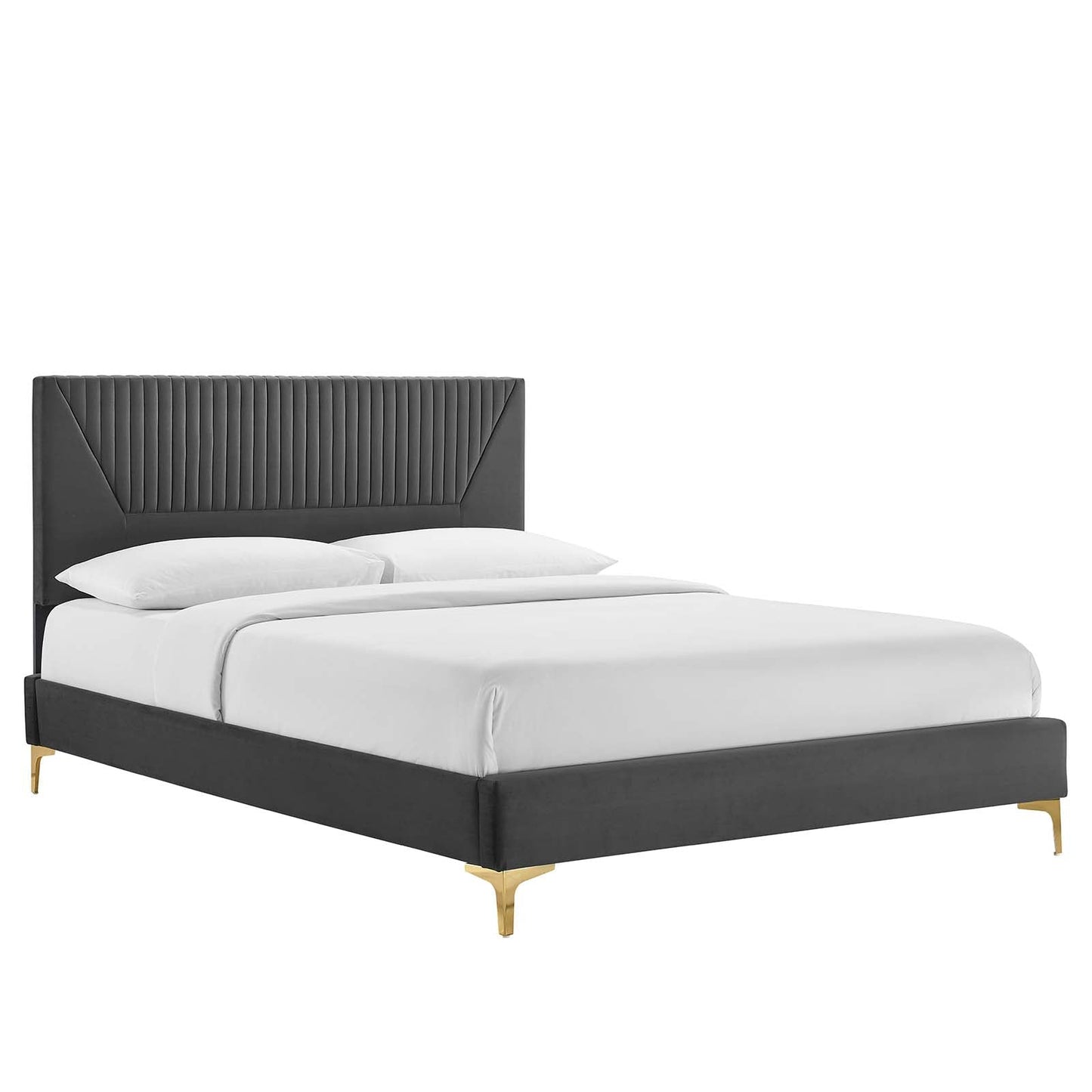 Yasmine Channel Tufted Performance Velvet Twin Platform Bed By Modway - MOD-6992 | Beds | Modishstore - 2