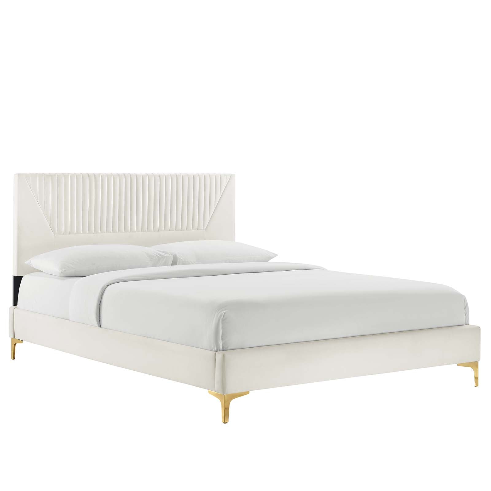 Yasmine Channel Tufted Performance Velvet Twin Platform Bed By Modway - MOD-6992 | Beds | Modishstore - 25