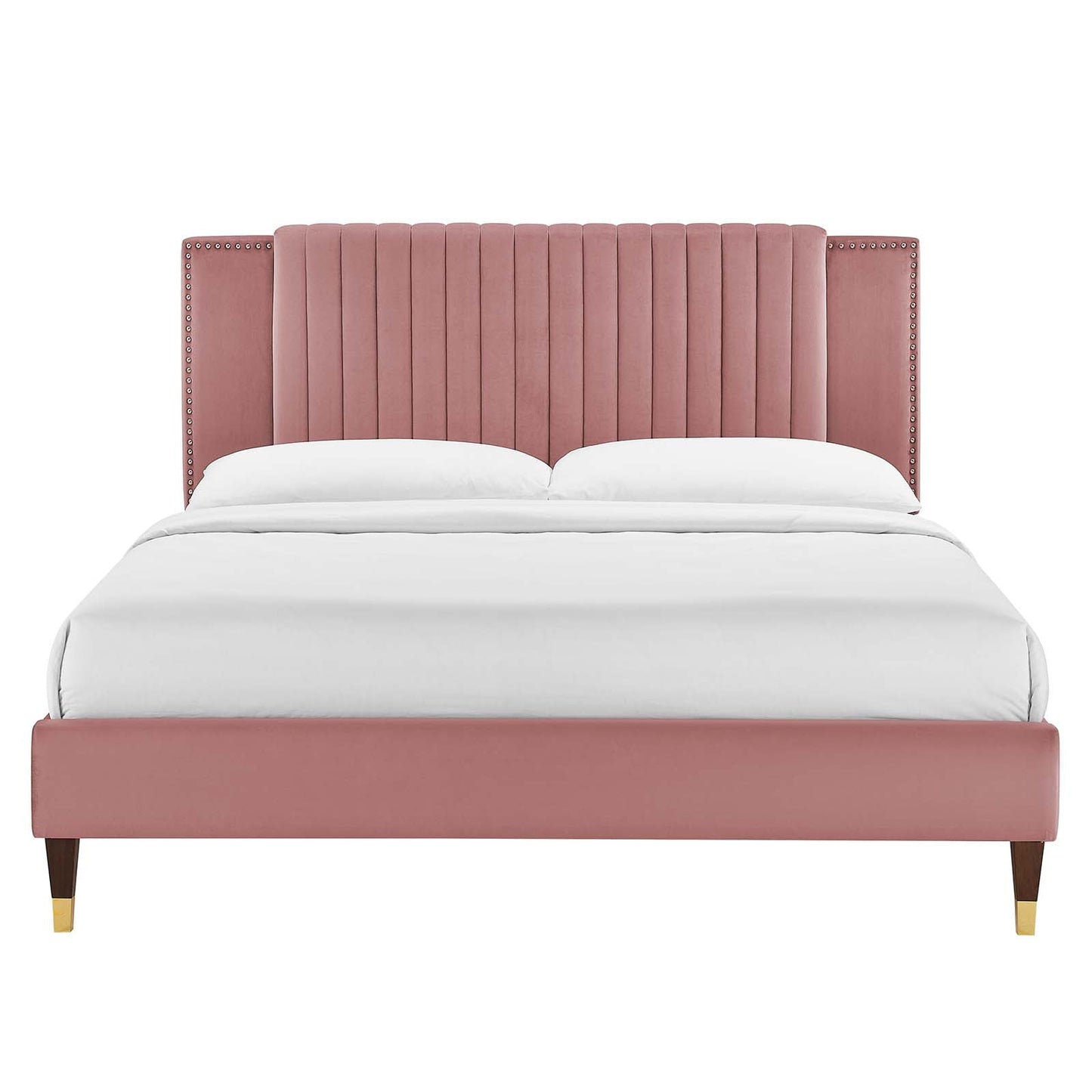 Zahra Channel Tufted Performance Velvet Full Platform Bed By Modway - MOD-6994 | Beds | Modishstore - 11