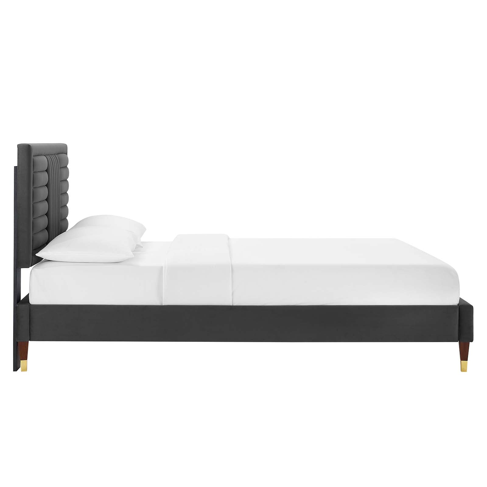 Sofia Channel Tufted Performance Velvet Full Platform Bed By Modway - MOD-6995 | Beds | Modishstore - 3