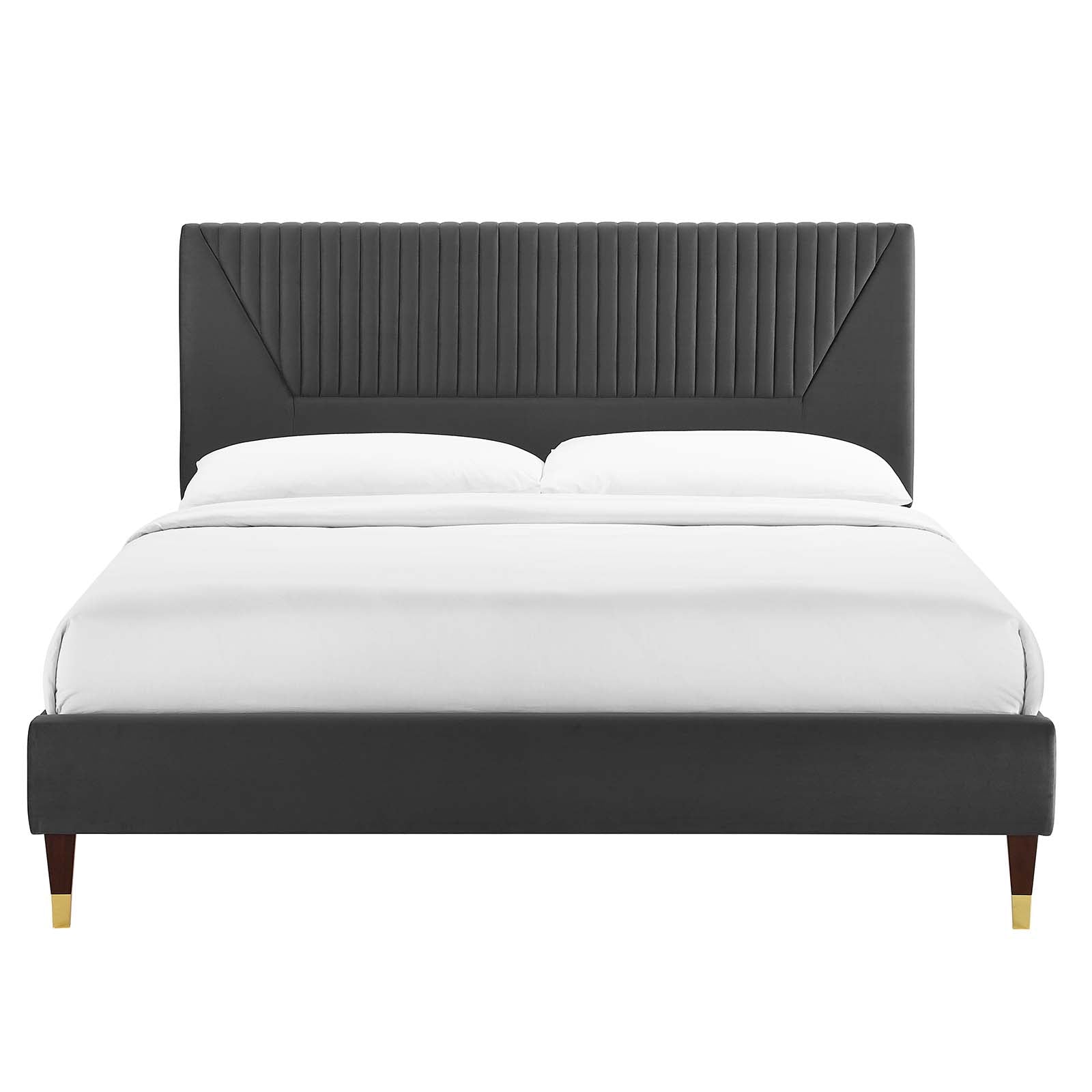 Yasmine Channel Tufted Performance Velvet Full Platform Bed By Modway - MOD-6996 | Beds | Modishstore - 4