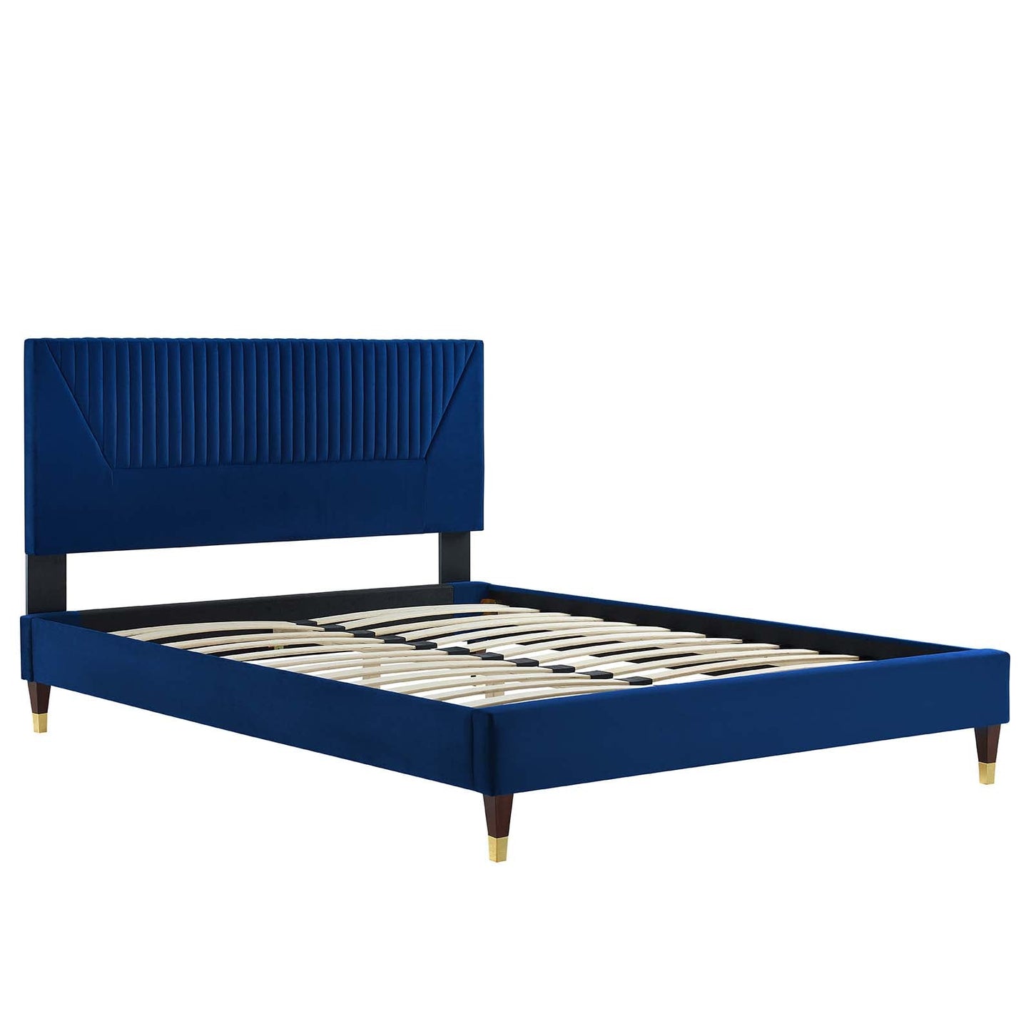 Yasmine Channel Tufted Performance Velvet King Platform Bed By Modway - MOD-7008 | Beds | Modishstore - 20