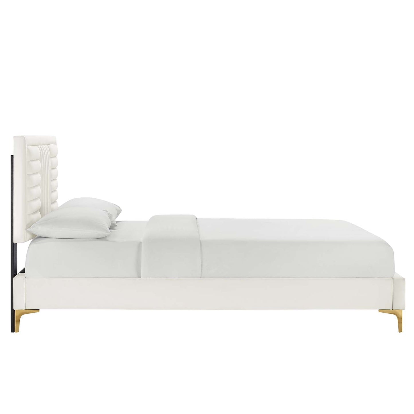 Sofia Channel Tufted Performance Velvet King Platform Bed By Modway - MOD-7015 | Beds | Modishstore - 26