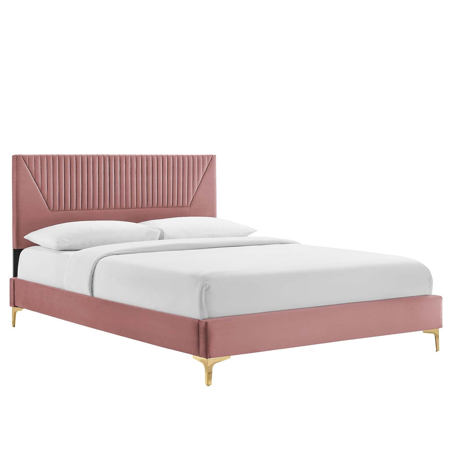 Yasmine Channel Tufted Performance Velvet King Platform Bed By Modway - MOD-7016 | Beds | Modishstore - 9