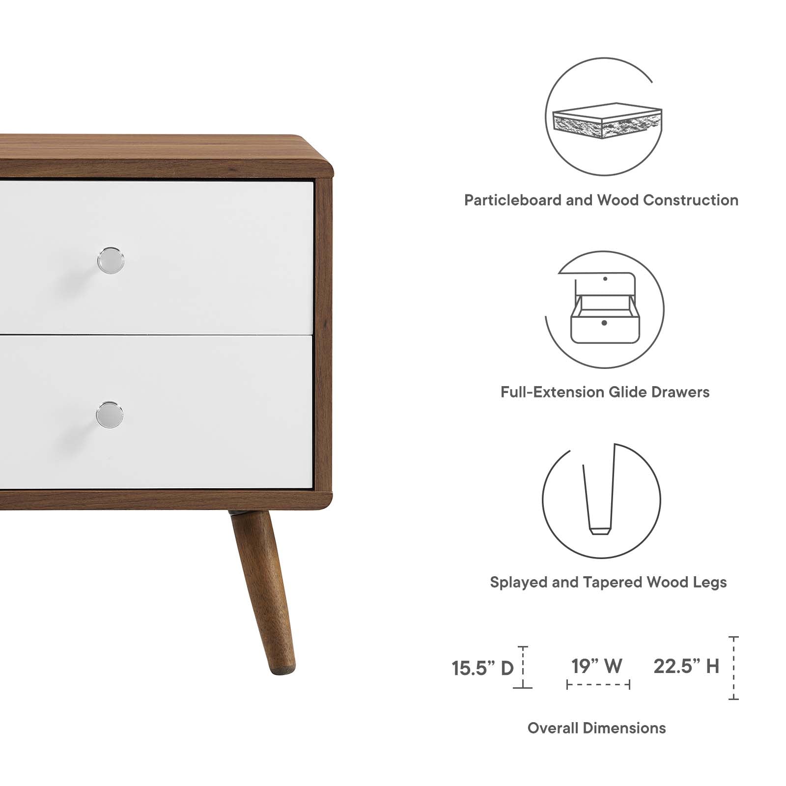 Transmit 2-Drawer Nightstand By Modway - MOD-7017 | Nightstands | Modishstore - 8