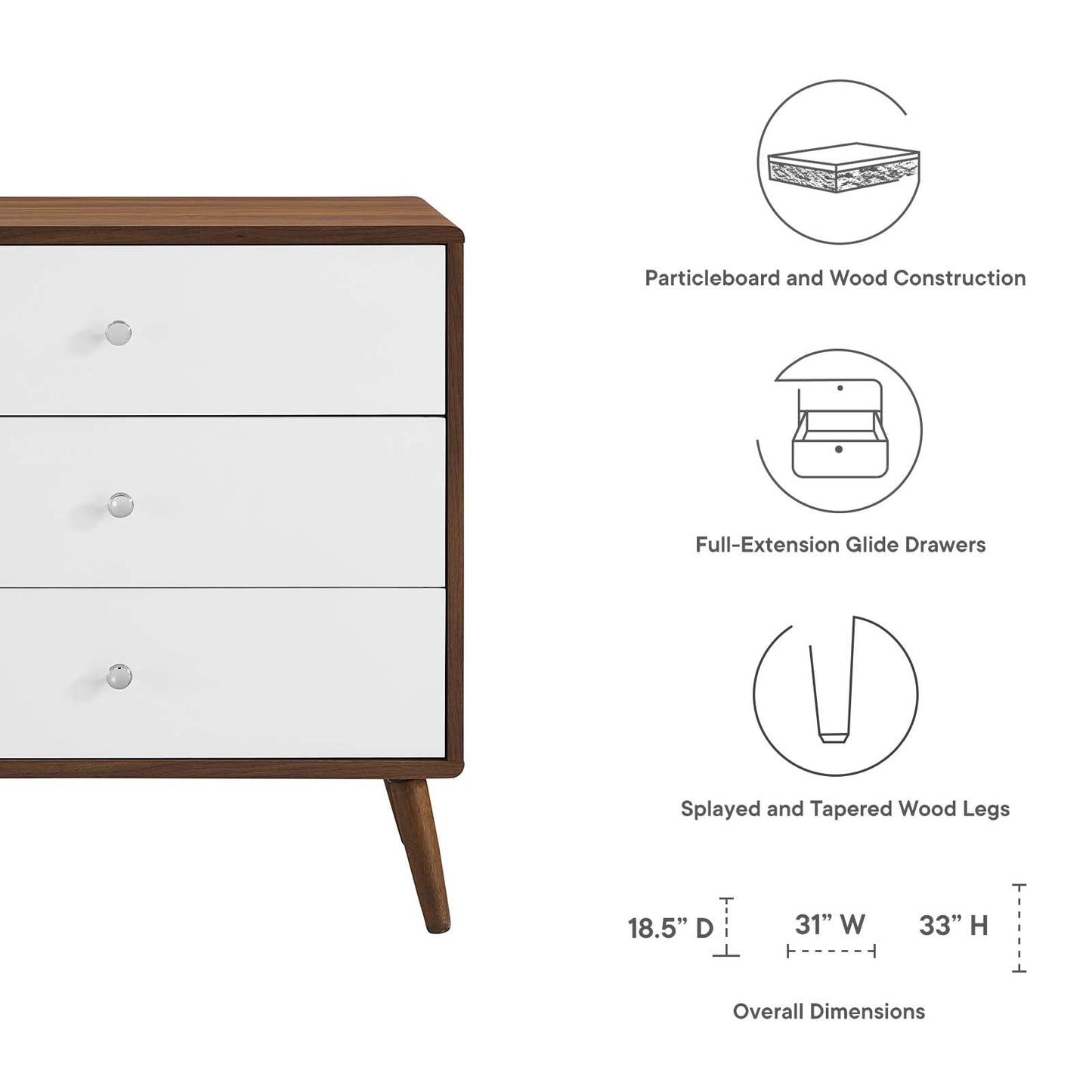 Transmit 3-Drawer Chest By Modway - MOD-7018 | Dressers | Modishstore - 8