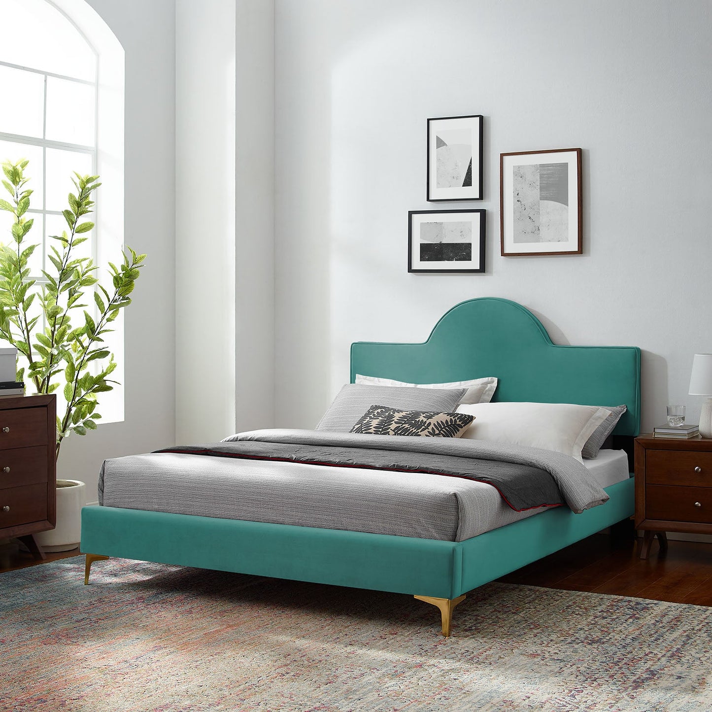 Sunny Performance Velvet Twin Bed By Modway | Beds | Modishstore-56