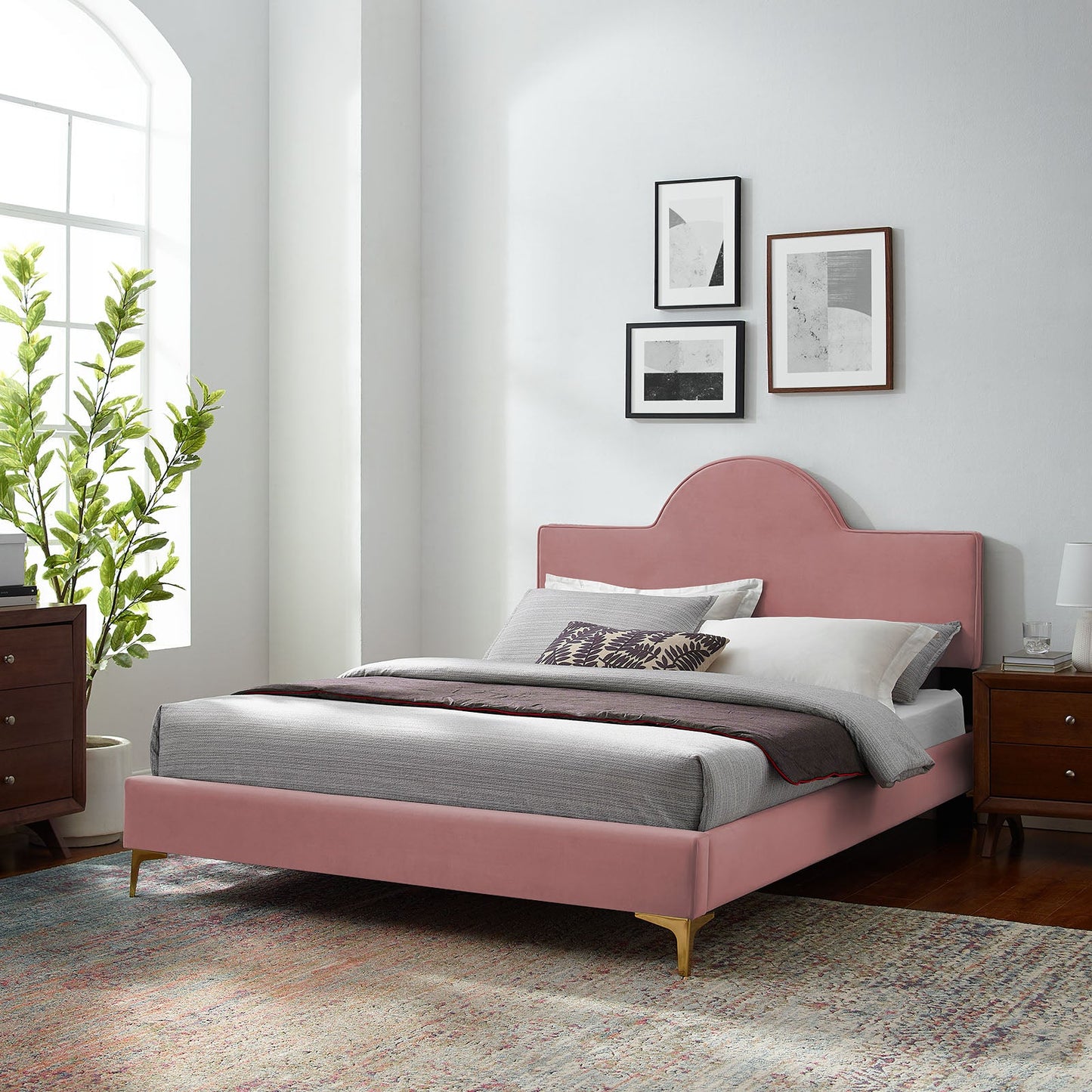 Sunny Performance Velvet King Bed By Modway | Beds | Modishstore-11