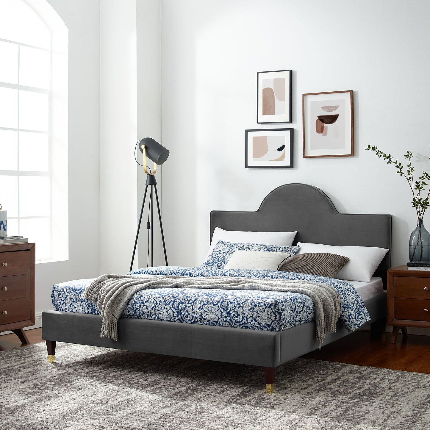Aurora Performance Velvet Twin Bed By Modway | Beds