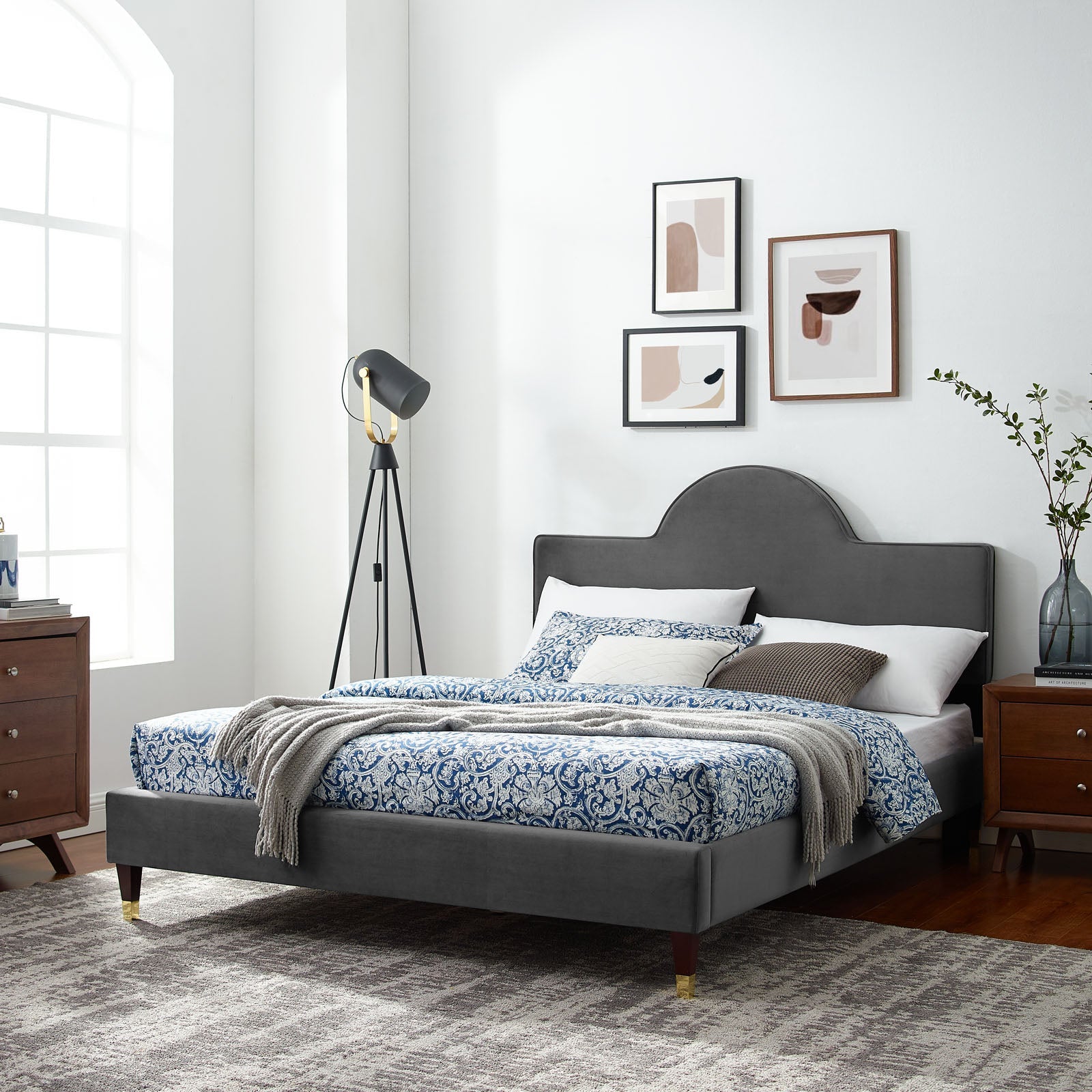 Aurora Performance Velvet Twin Bed By Modway | Beds