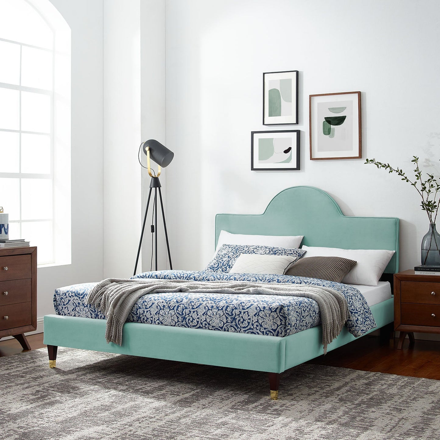 Aurora Performance Velvet Twin Bed By Modway | Beds | 