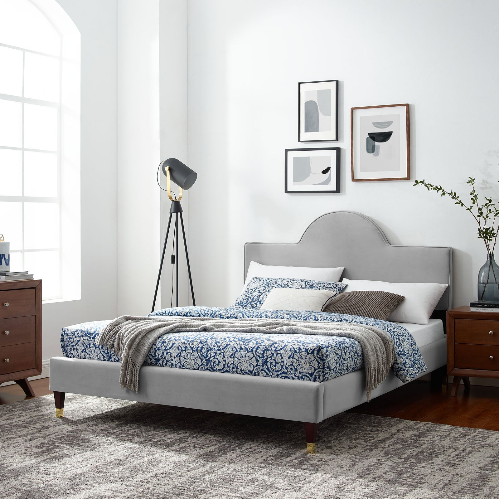 Aurora Performance Velvet King Bed By Modway | Beds | 