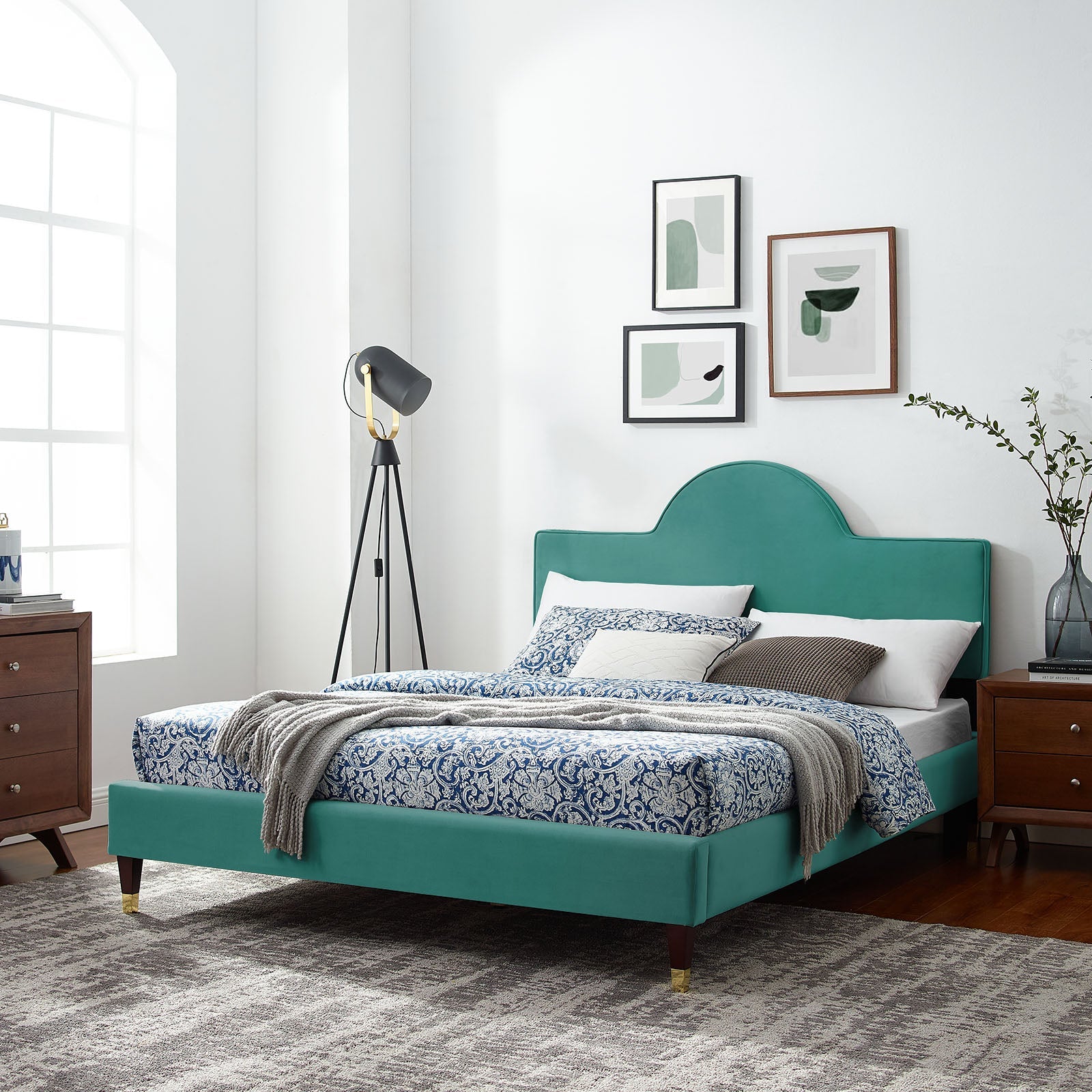 Aurora Performance Velvet King Bed By Modway | Beds | 