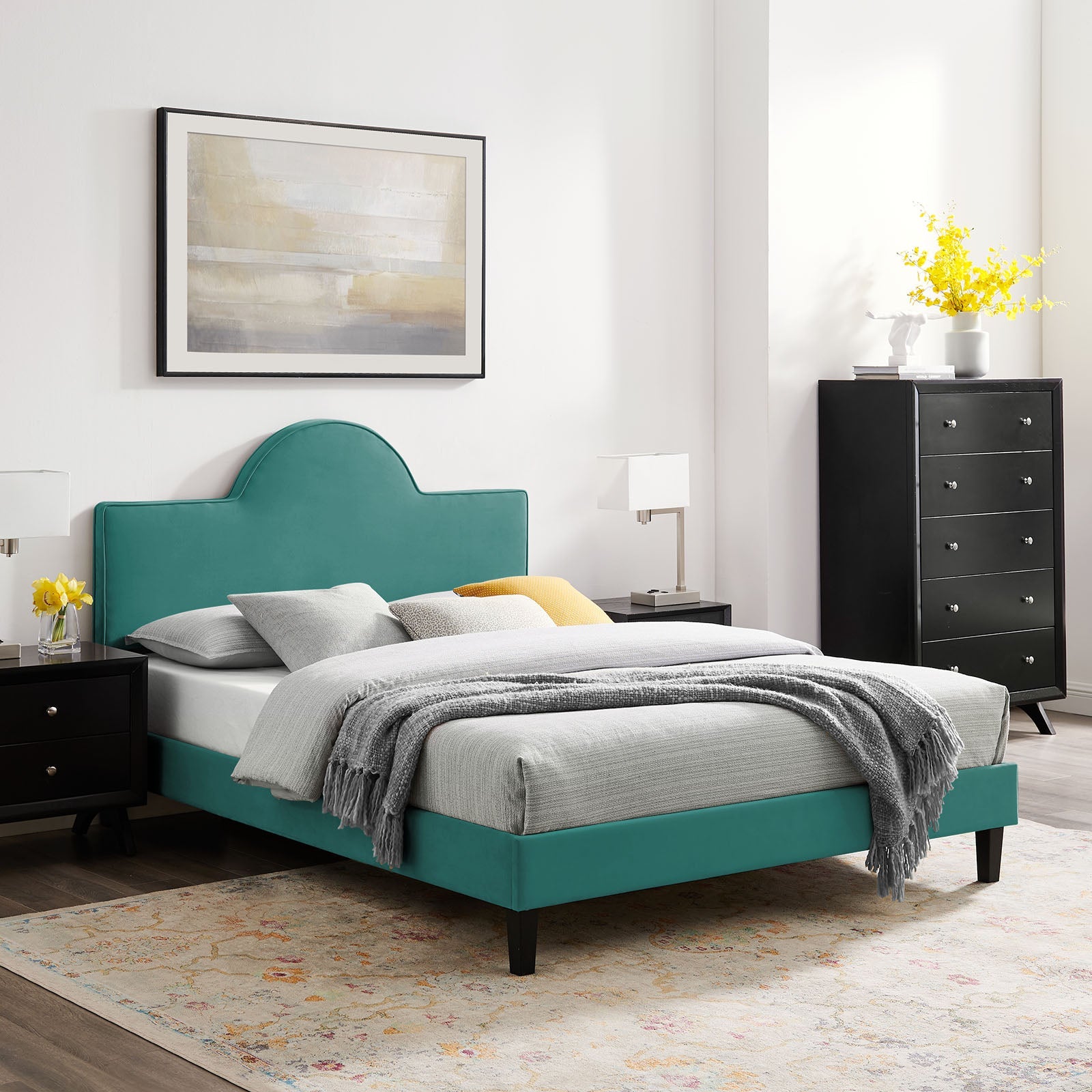 Soleil Performance Velvet Twin Bed By Modway | Beds | Modishstore-56