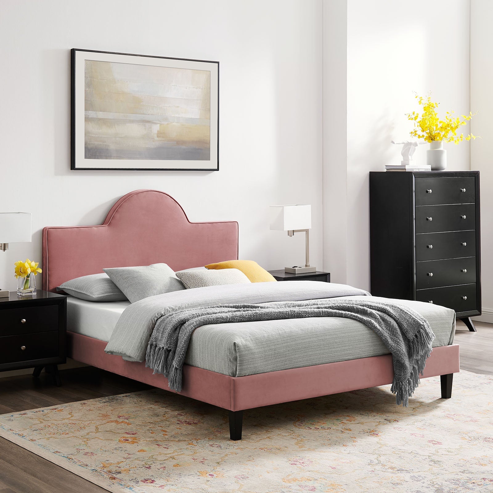 Soleil Performance Velvet King Bed By Modway | Beds | Modishstore-11