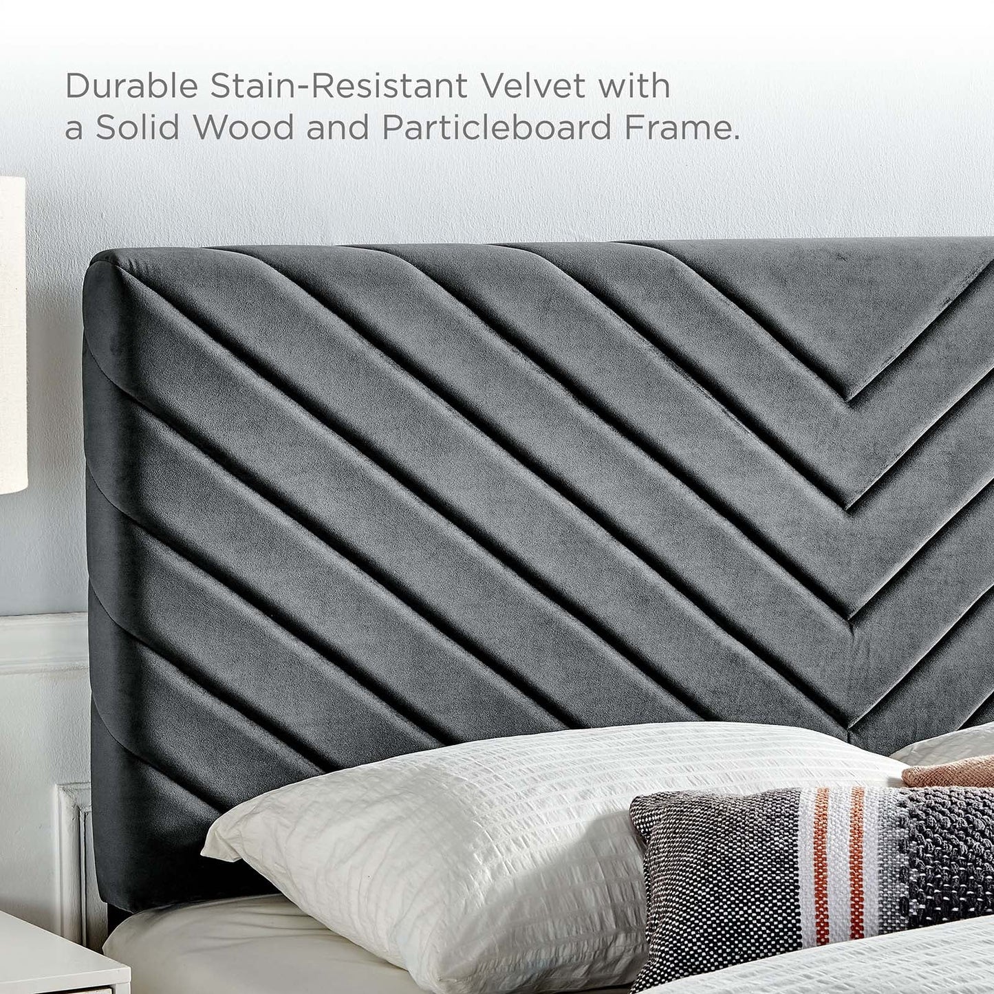 Roxanne Performance Velvet Full Platform Bed By Modway - MOD-7038-CHA | Beds |  Modishstore - 5