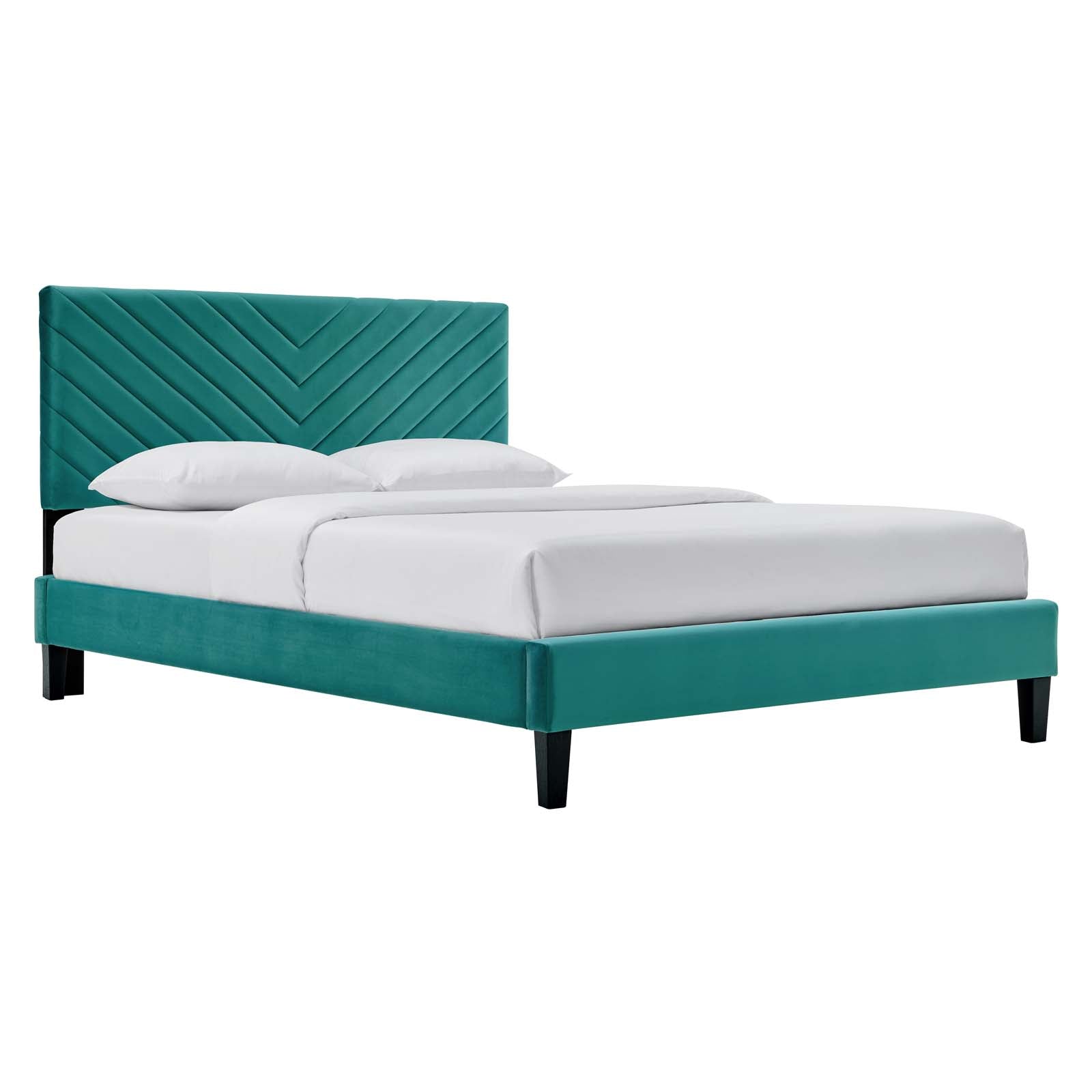Roxanne Performance Velvet Full Platform Bed By Modway - MOD-7038-CHA | Beds |  Modishstore - 26