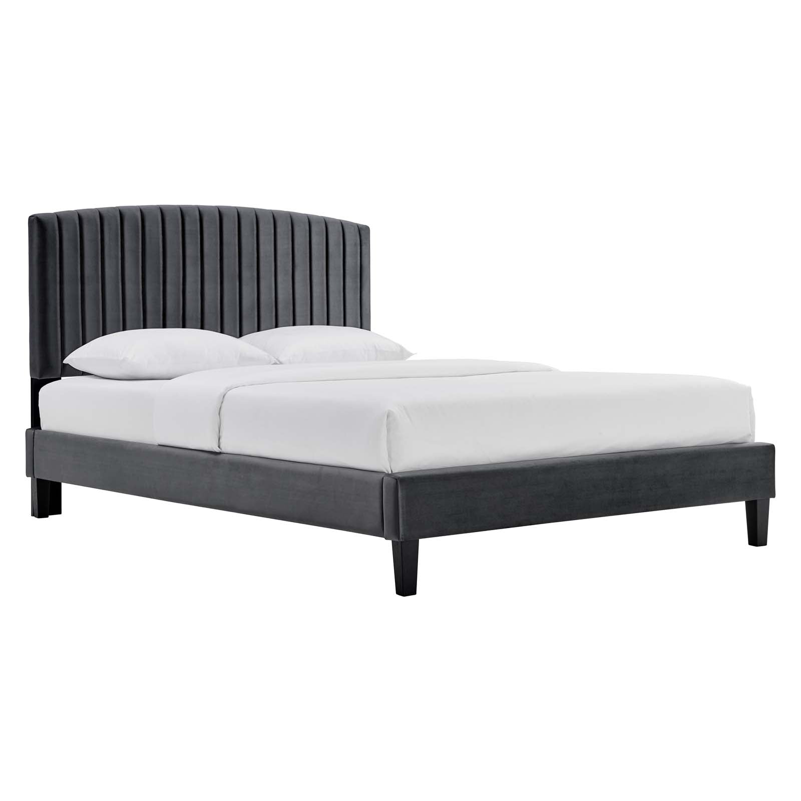 Alessi Performance Velvet Twin Platform Bed By Modway - MOD-7041-CHA | Beds |  Modishstore
