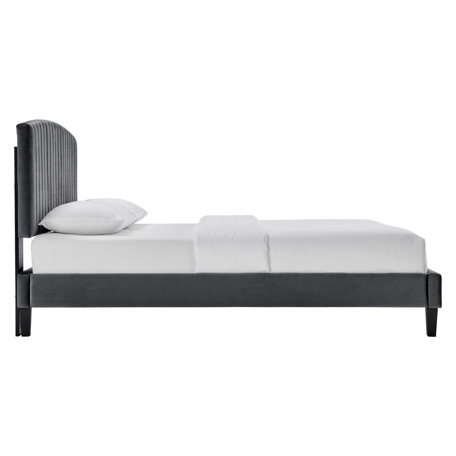 Alessi Performance Velvet Twin Platform Bed By Modway - MOD-7041-CHA | Beds |  Modishstore - 2