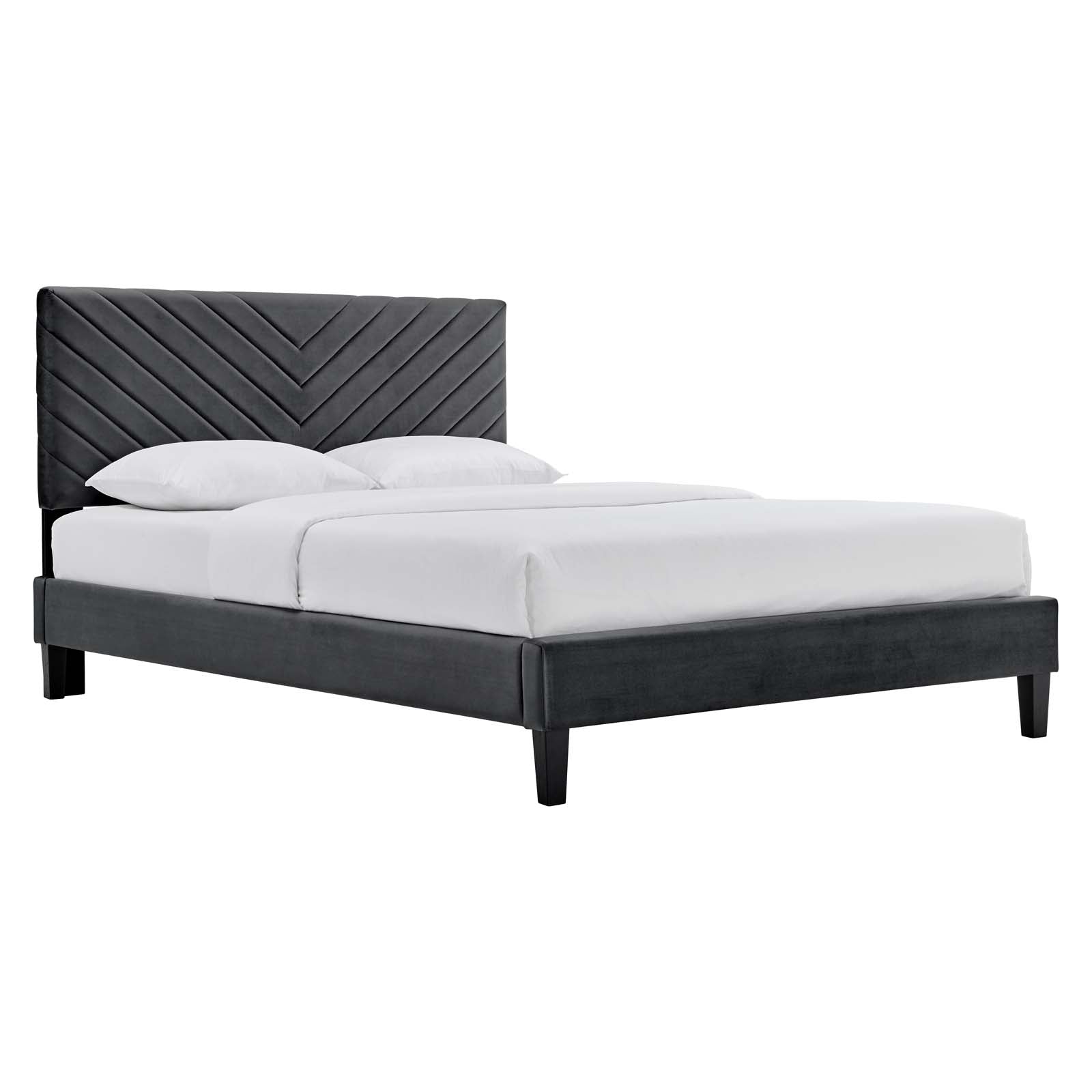 Roxanne Performance Velvet Twin Platform Bed By Modway - MOD-7042-CHA | Beds |  Modishstore