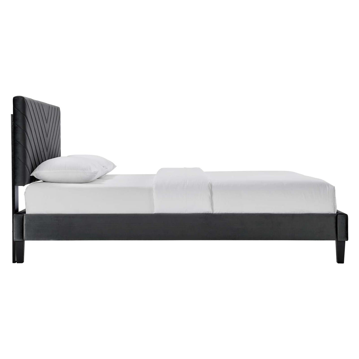 Roxanne Performance Velvet Twin Platform Bed By Modway - MOD-7042-CHA | Beds |  Modishstore - 2