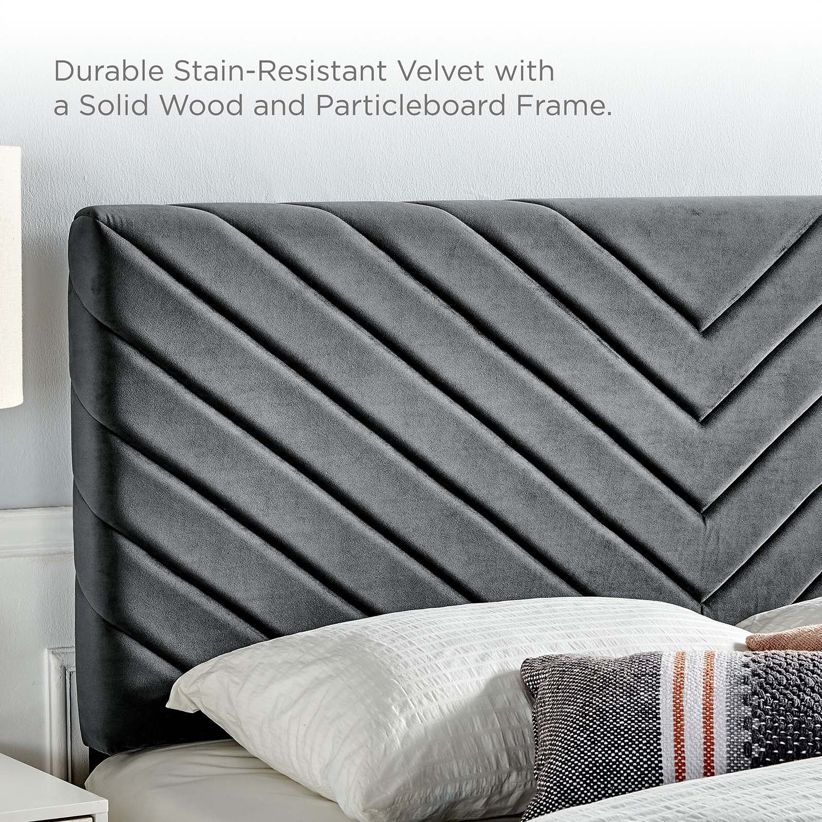 Roxanne Performance Velvet Twin Platform Bed By Modway - MOD-7042-CHA | Beds |  Modishstore - 5