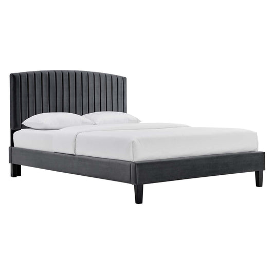 Alessi Performance Velvet King Platform Bed By Modway - MOD-7045-CHA | Beds |  Modishstore