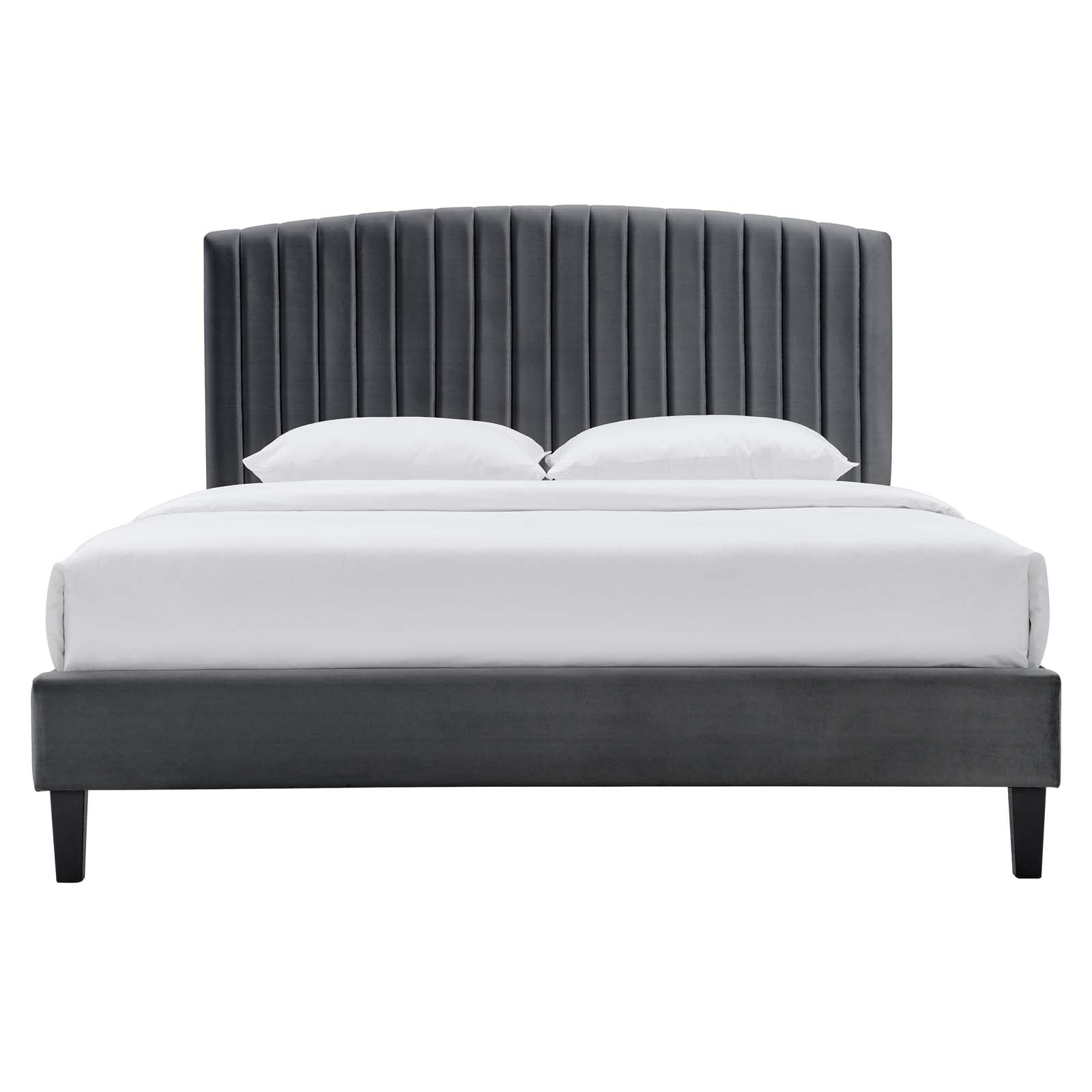 Alessi Performance Velvet King Platform Bed By Modway - MOD-7045-CHA | Beds |  Modishstore - 3