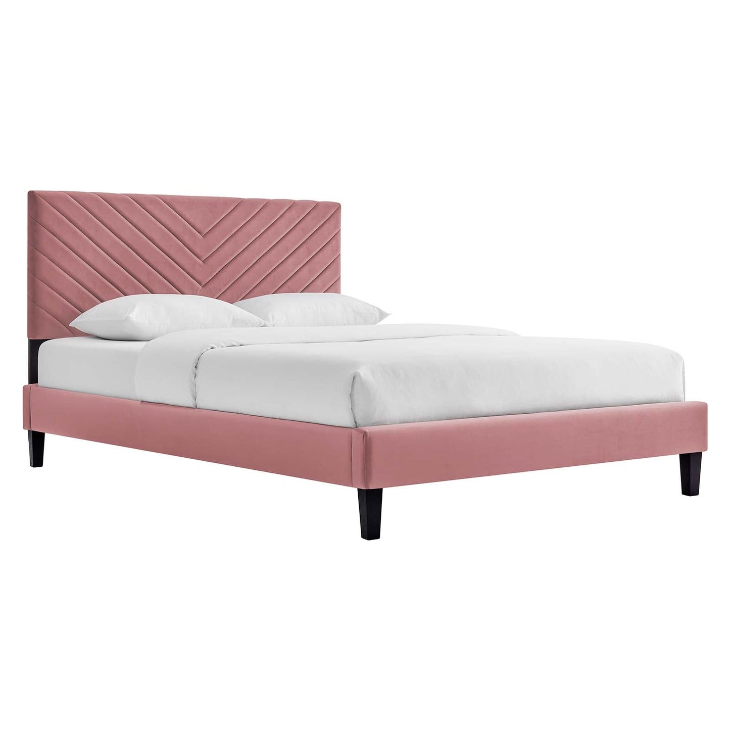 Roxanne Performance Velvet King Platform Bed By Modway - MOD-7046-CHA | Beds |  Modishstore - 9