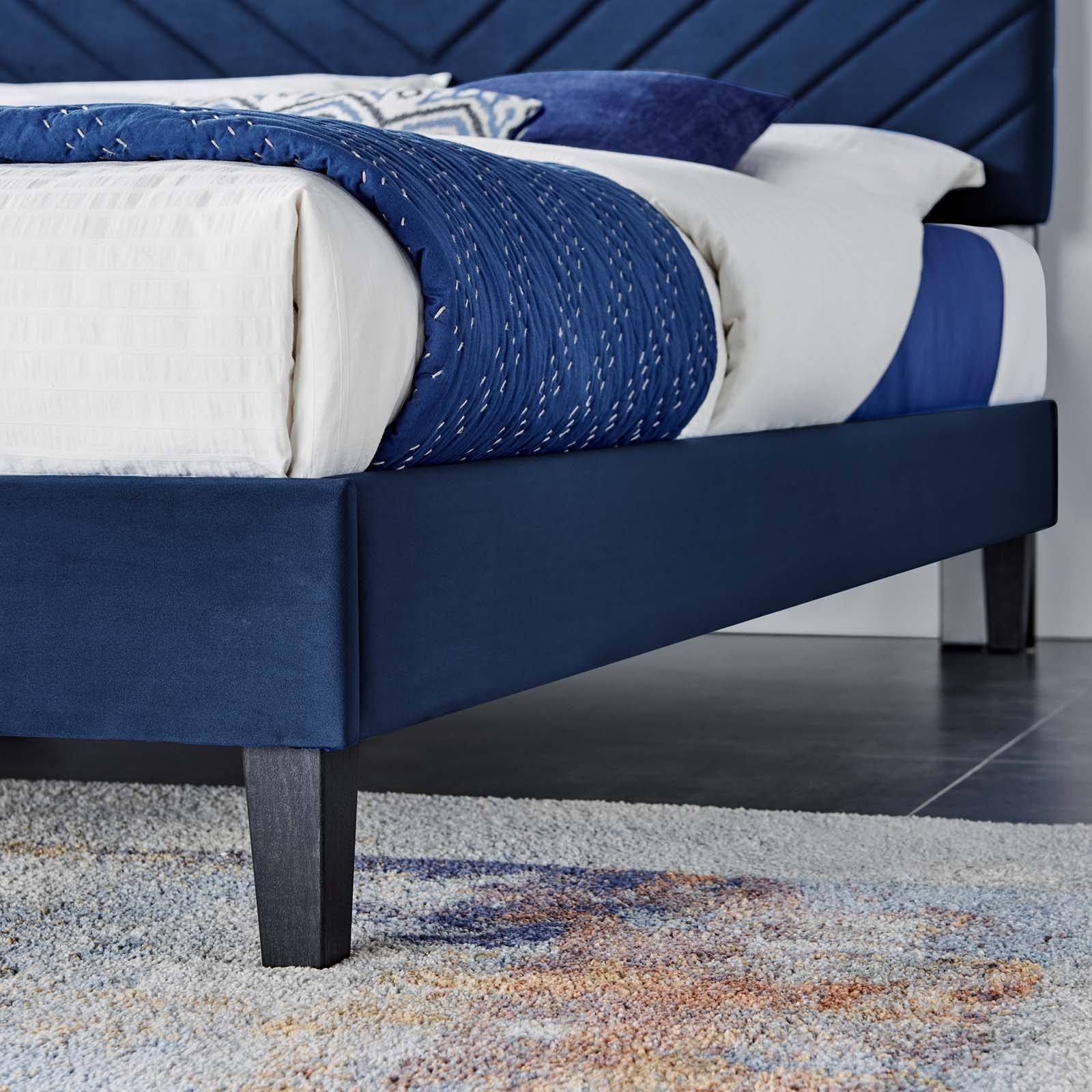 Roxanne Performance Velvet King Platform Bed By Modway - MOD-7046-CHA | Beds |  Modishstore - 23