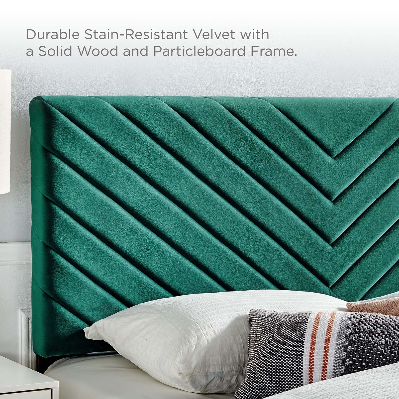 Roxanne Performance Velvet King Platform Bed By Modway - MOD-7046-CHA | Beds |  Modishstore - 30