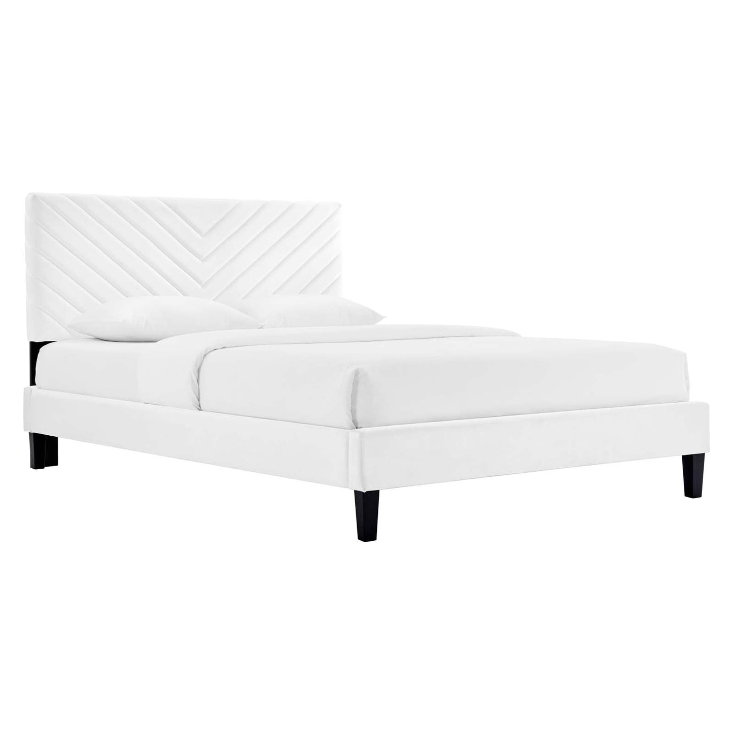 Roxanne Performance Velvet King Platform Bed By Modway - MOD-7046-CHA | Beds |  Modishstore - 34