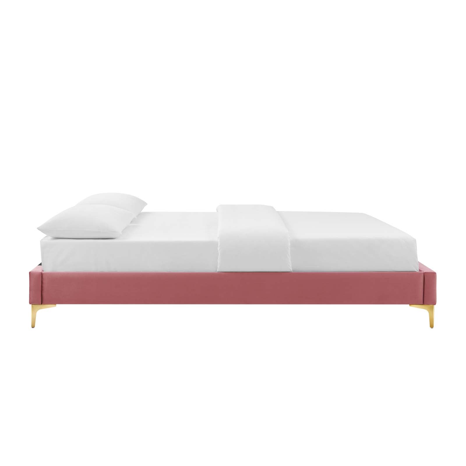 Reagan King Performance Velvet Platform Bed By Modway - MOD-7076 | Beds | Modishstore - 32