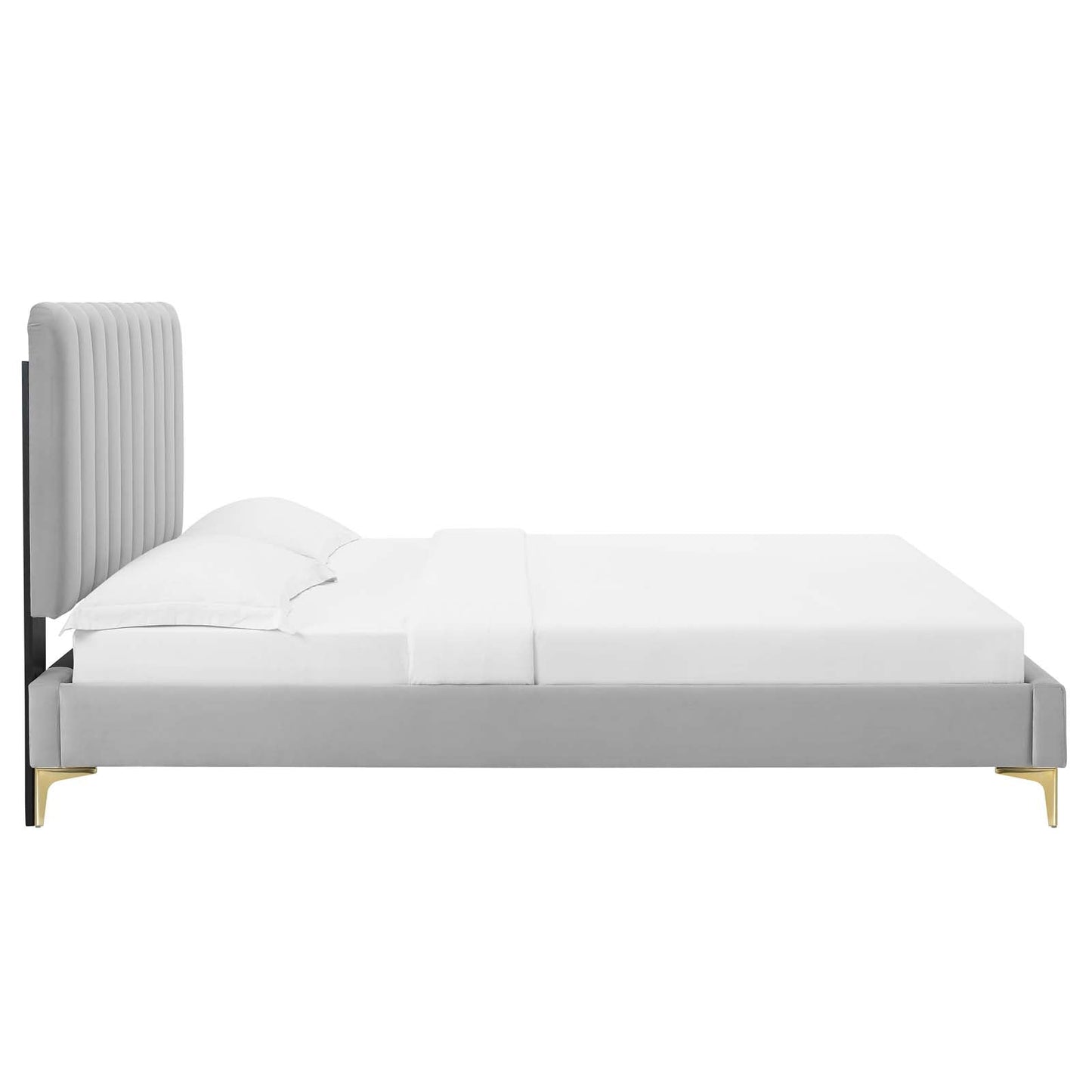 Reagan King Performance Velvet Platform Bed By Modway - MOD-7076 | Beds | Modishstore - 43
