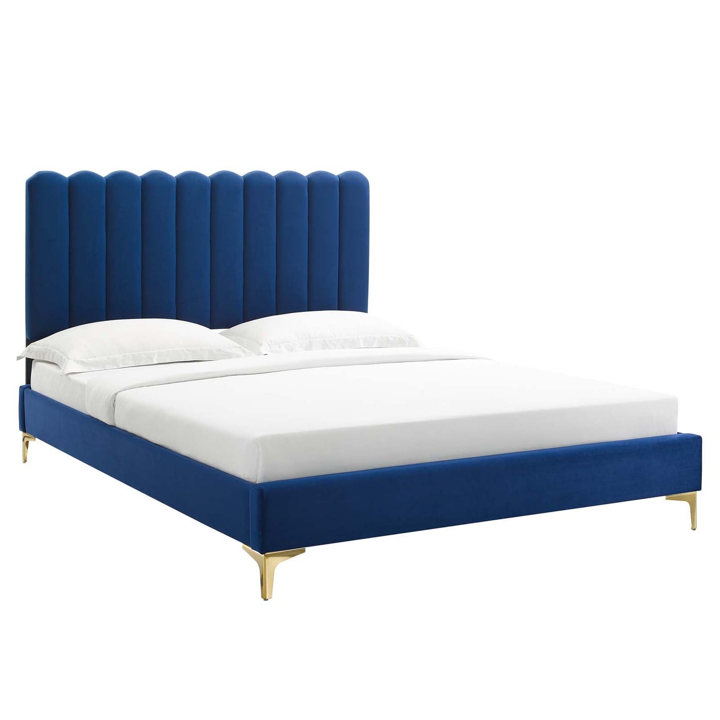 Reagan King Performance Velvet Platform Bed By Modway - MOD-7076 | Beds | Modishstore - 65