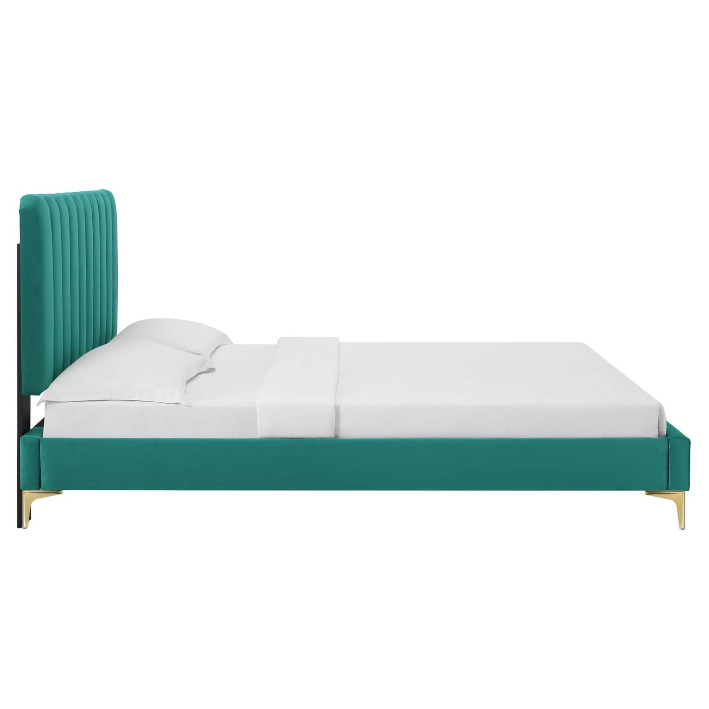 Reagan King Performance Velvet Platform Bed By Modway - MOD-7076 | Beds | Modishstore - 107