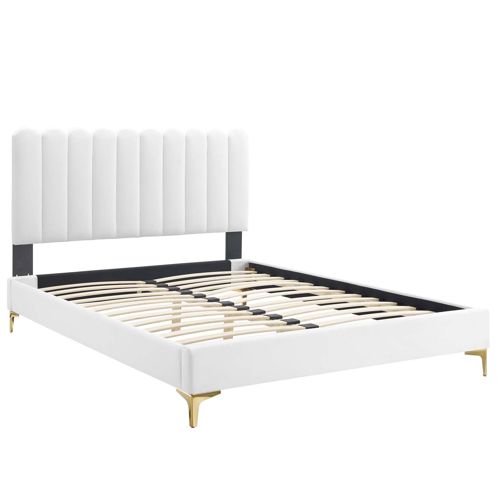 Reagan King Performance Velvet Platform Bed By Modway - MOD-7076 | Beds | Modishstore - 122