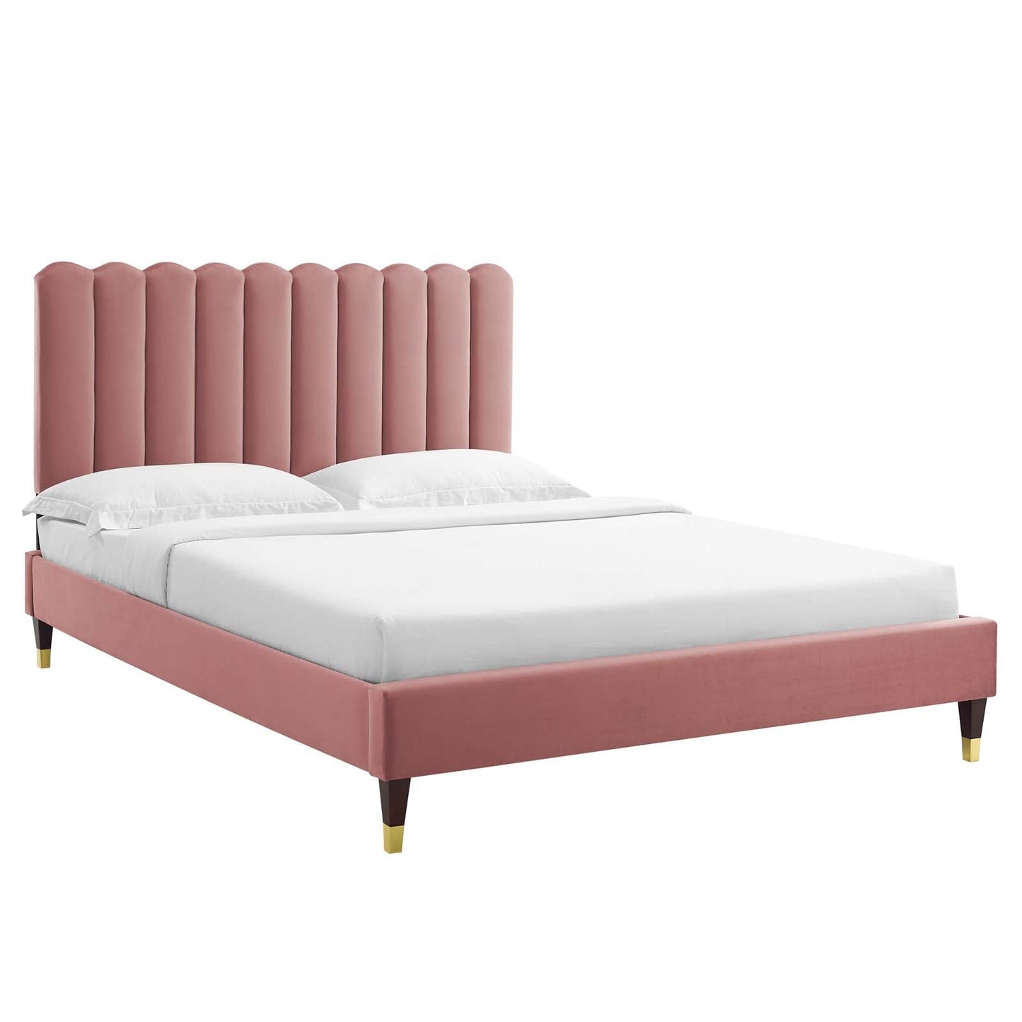 Reagan King Performance Velvet Platform Bed By Modway - MOD-7077 | Beds | Modishstore - 17