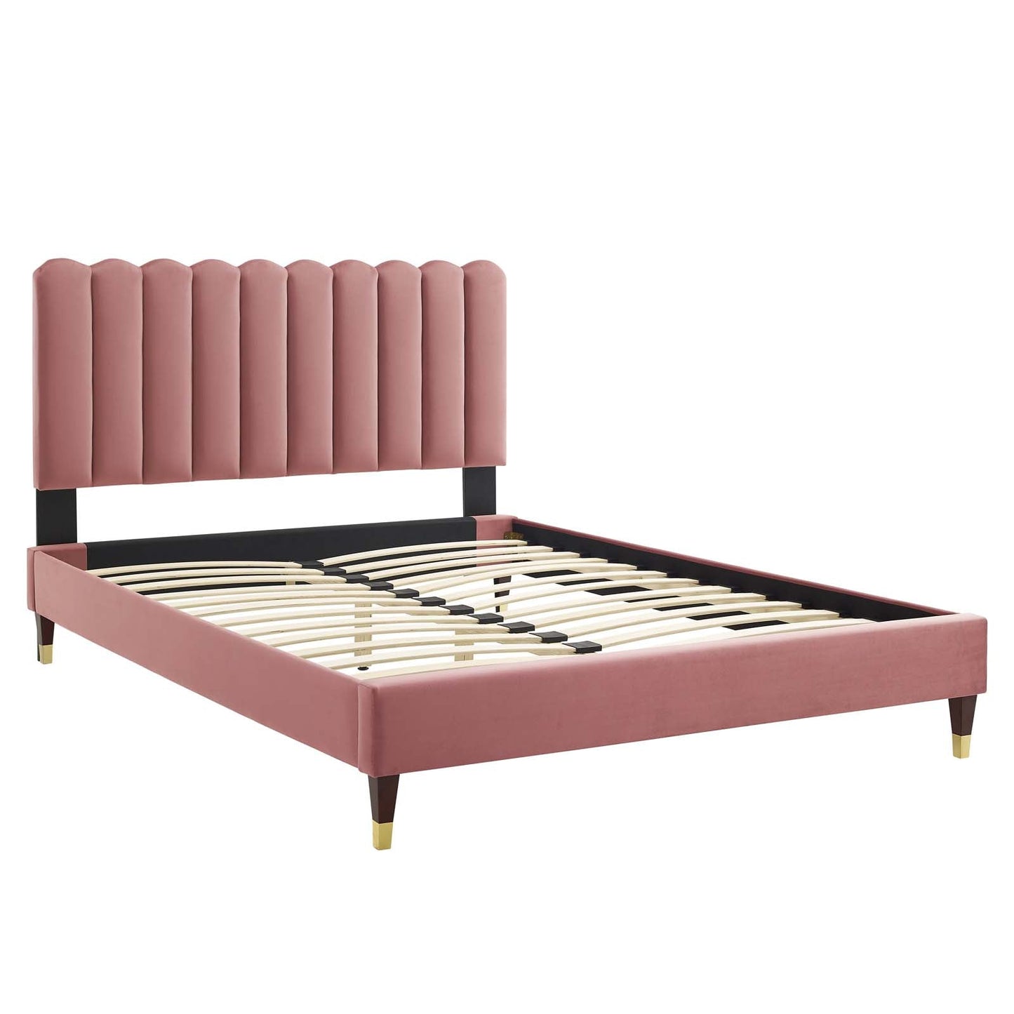 Reagan King Performance Velvet Platform Bed By Modway - MOD-7077 | Beds | Modishstore - 26
