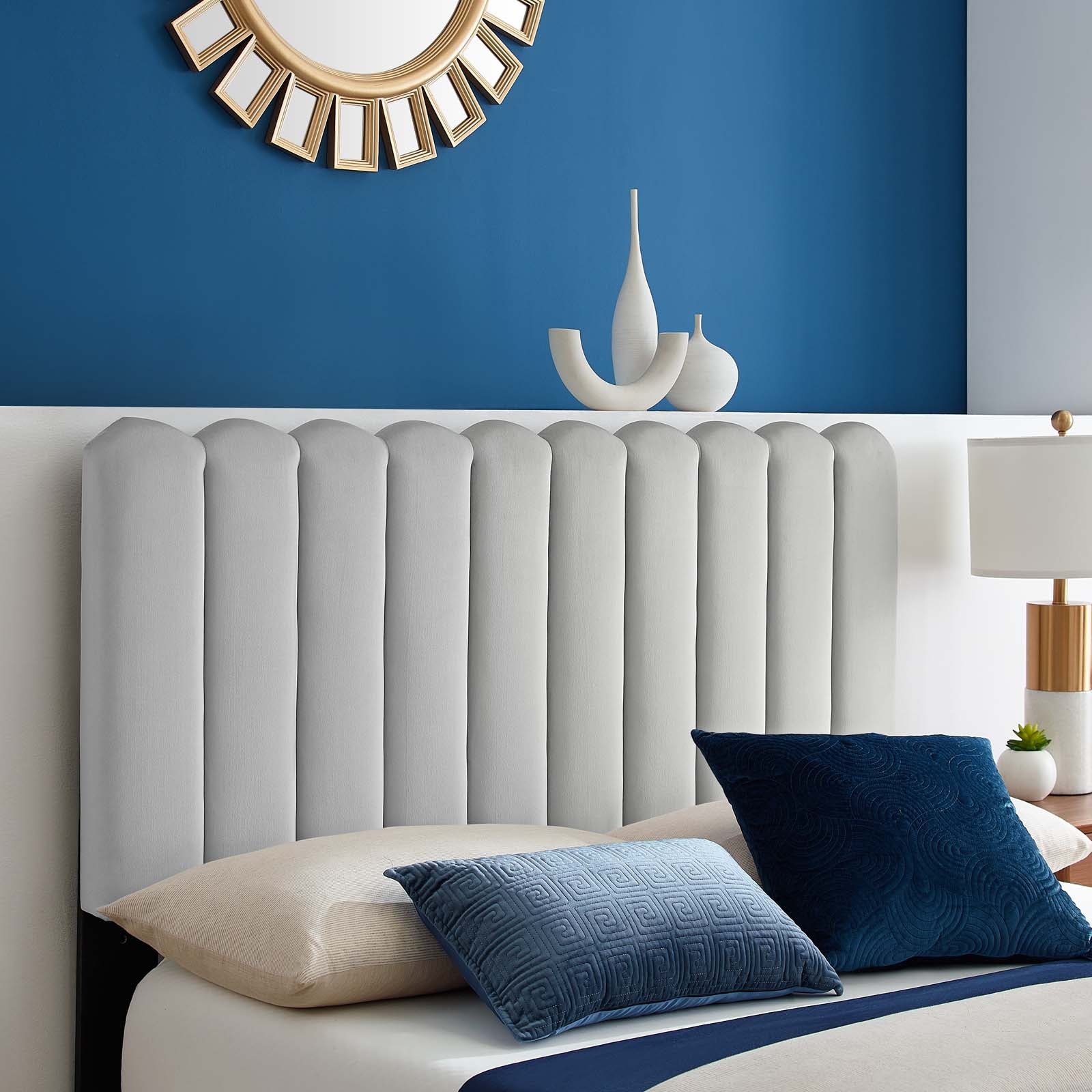 Reagan King Performance Velvet Platform Bed By Modway - MOD-7077 | Beds | Modishstore - 40